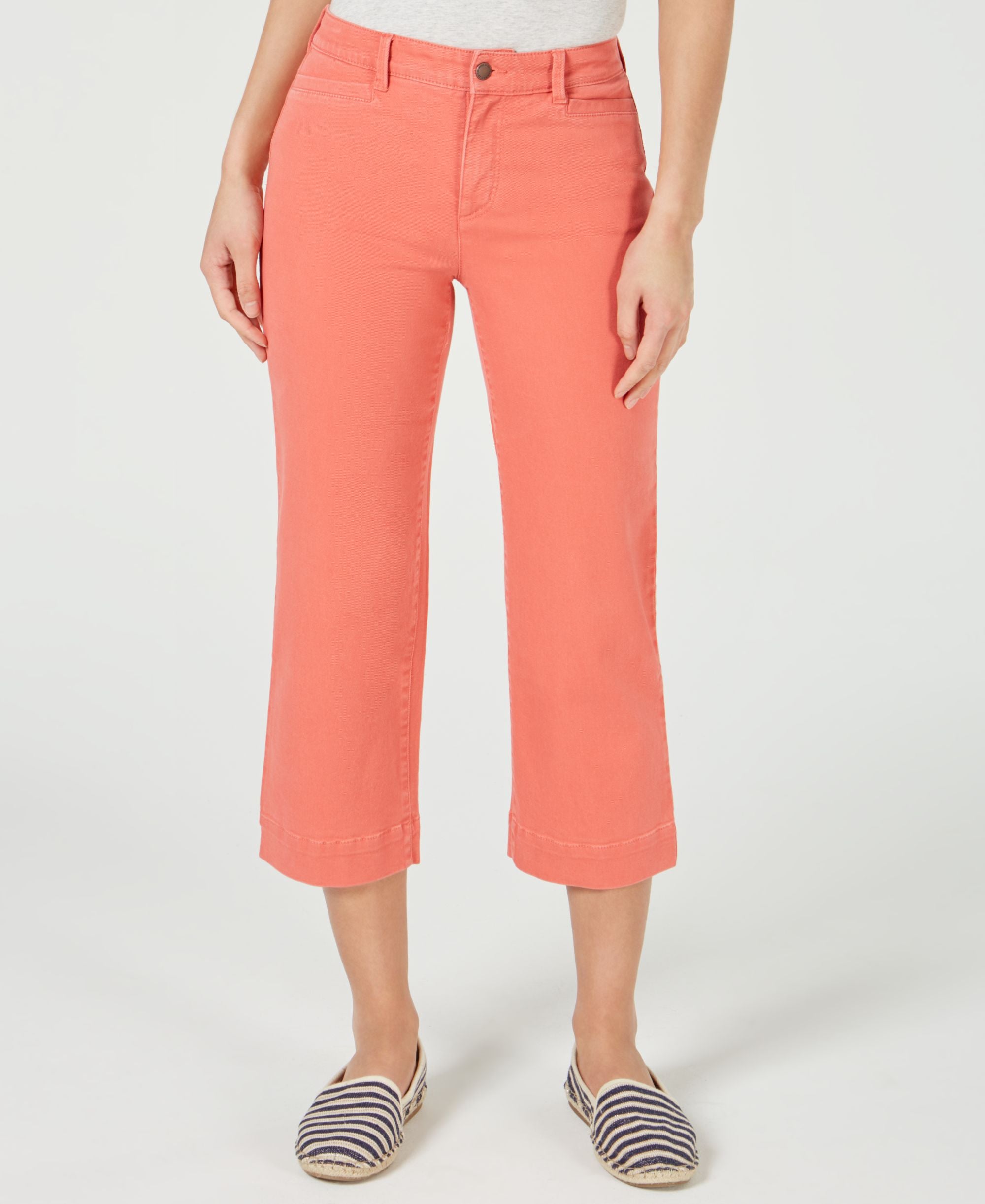 Charter Club Petite Wide-Leg Flare Crop Premium Jeans