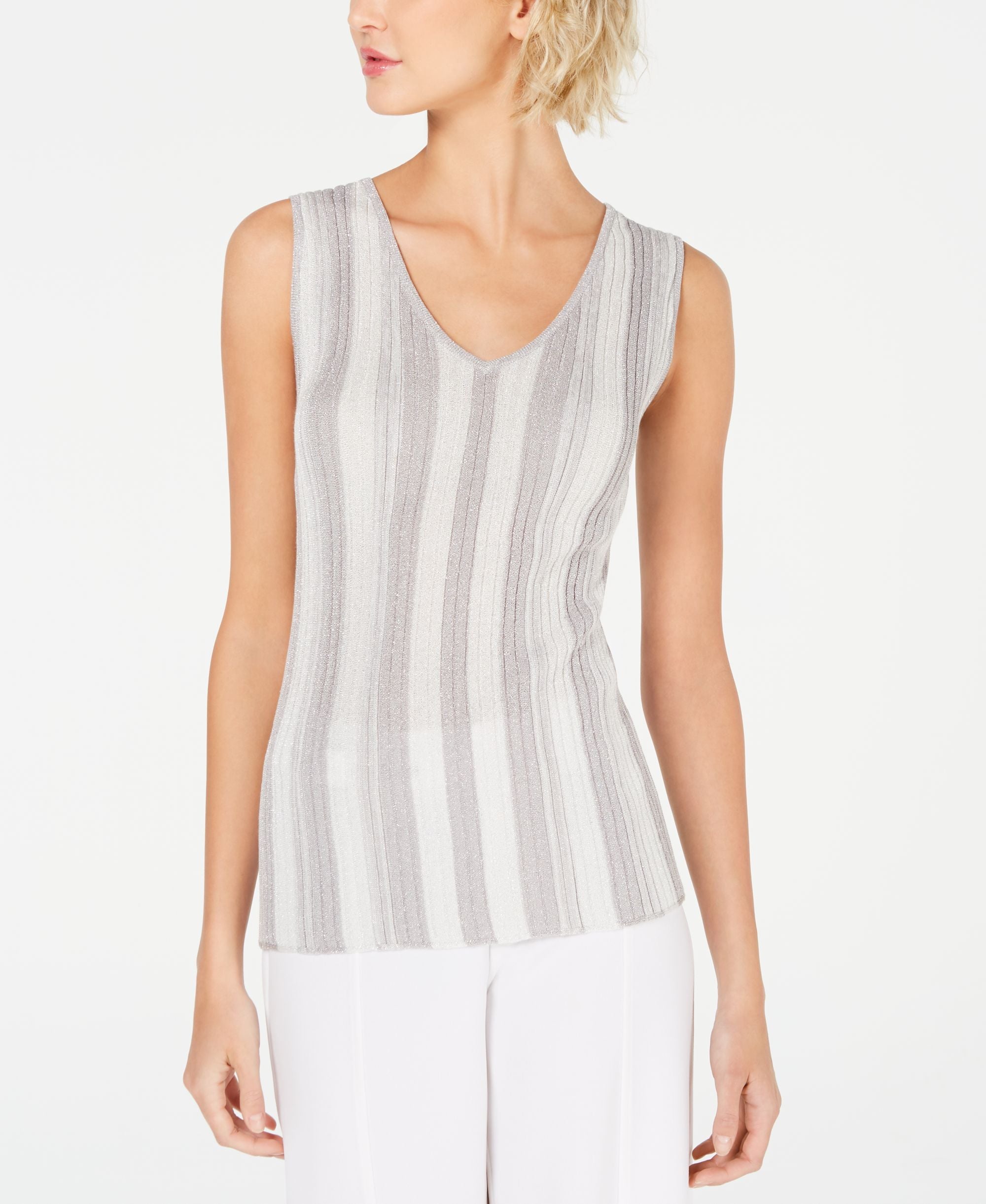 Metallic Stripe Tank Premium Top