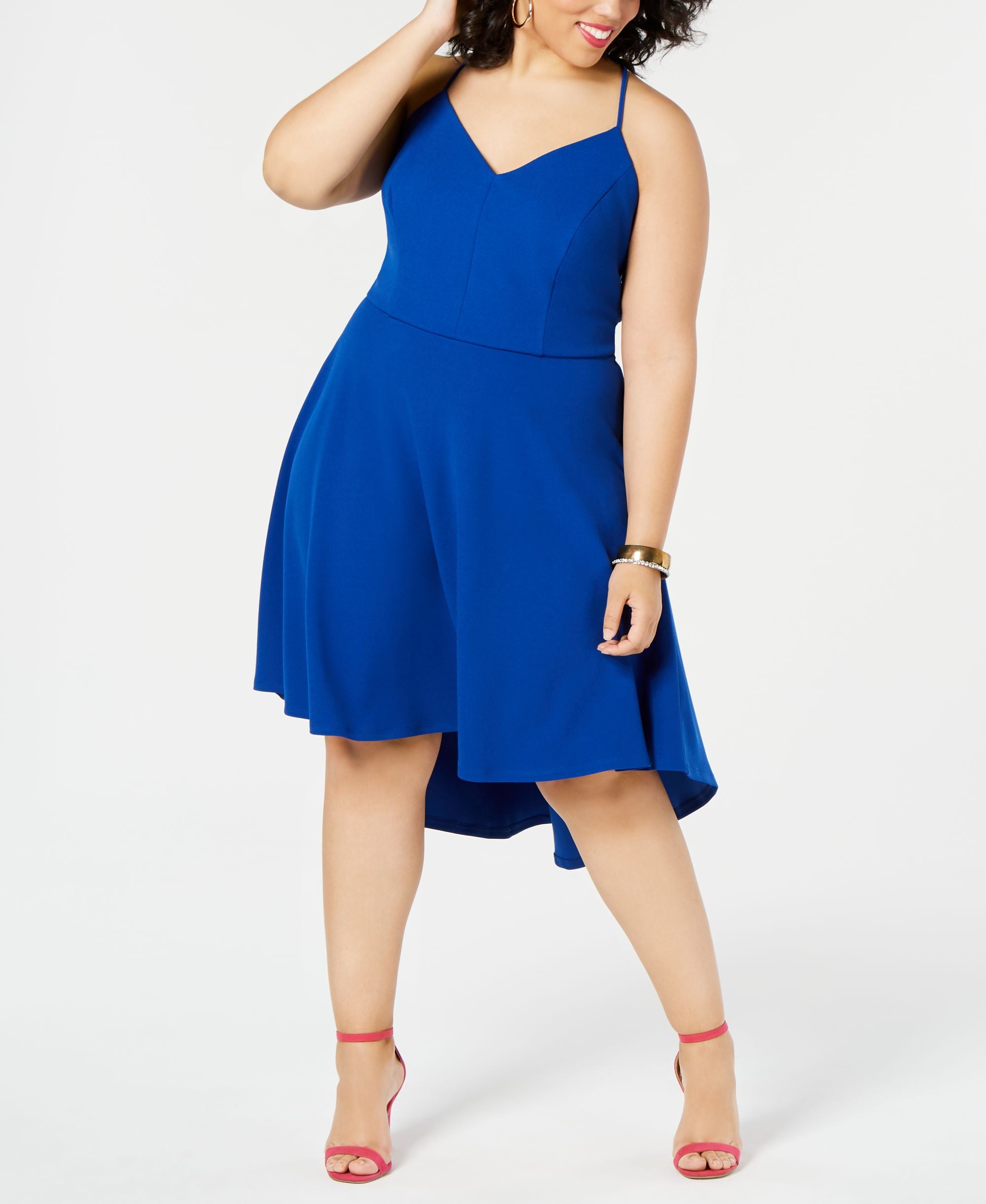 Modern Plus Size Racerback High-Low Dress