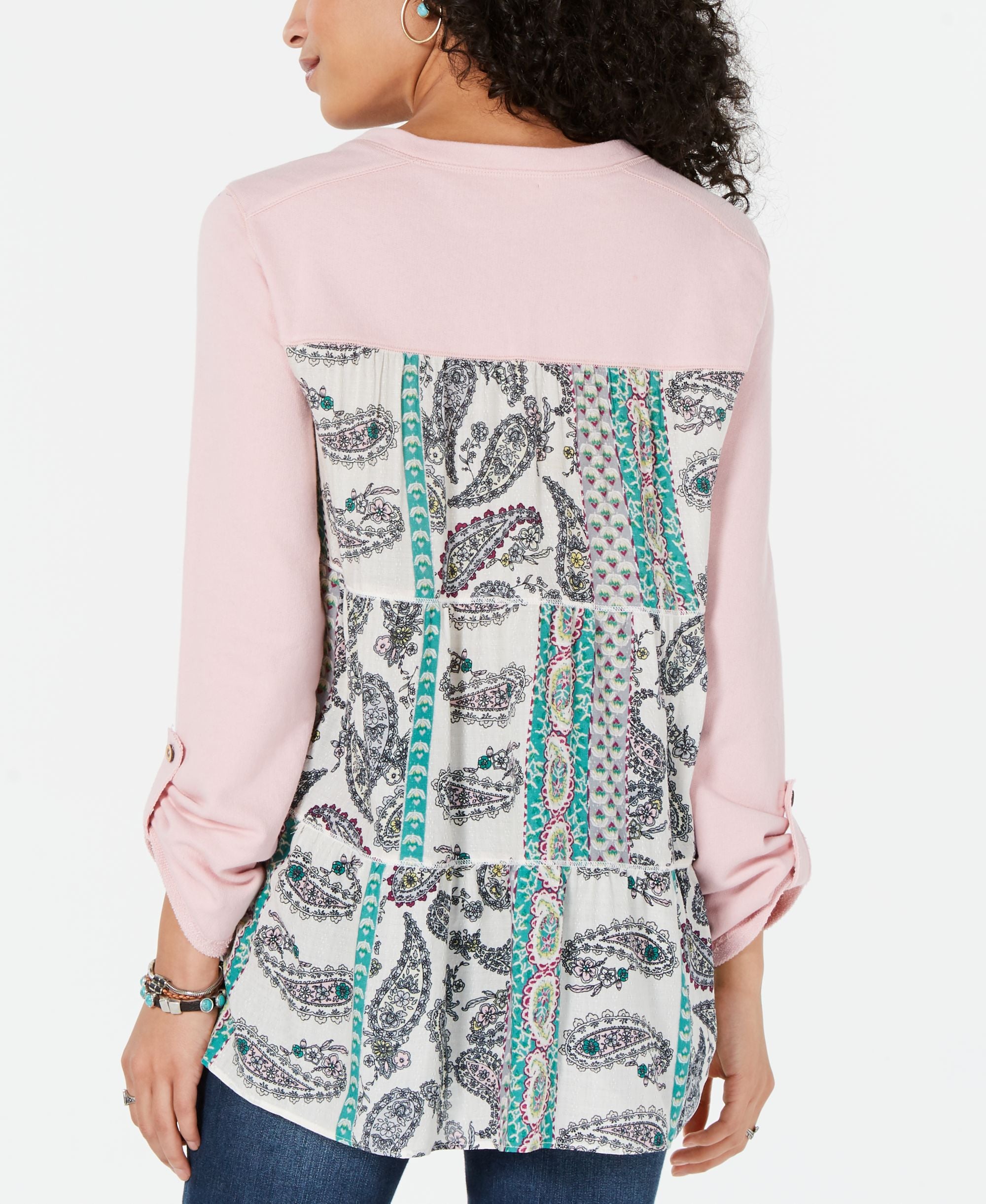 Printed Tiered Flounce-Back Premium Top