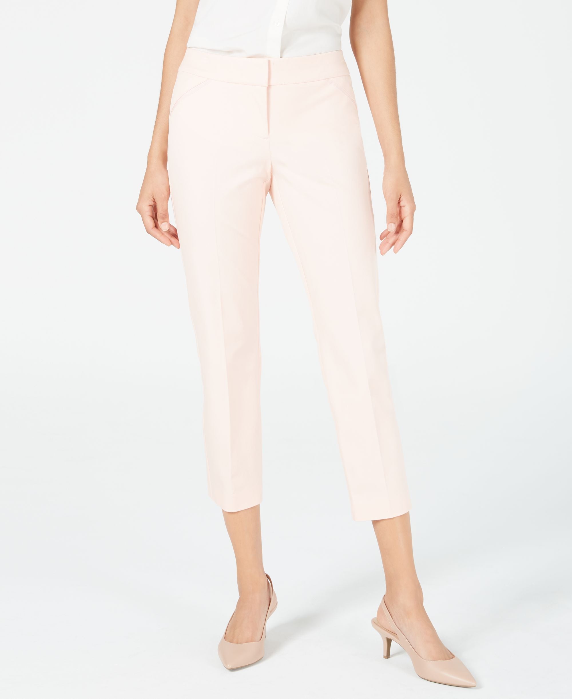 Cropped Straight-Leg Signature Pants