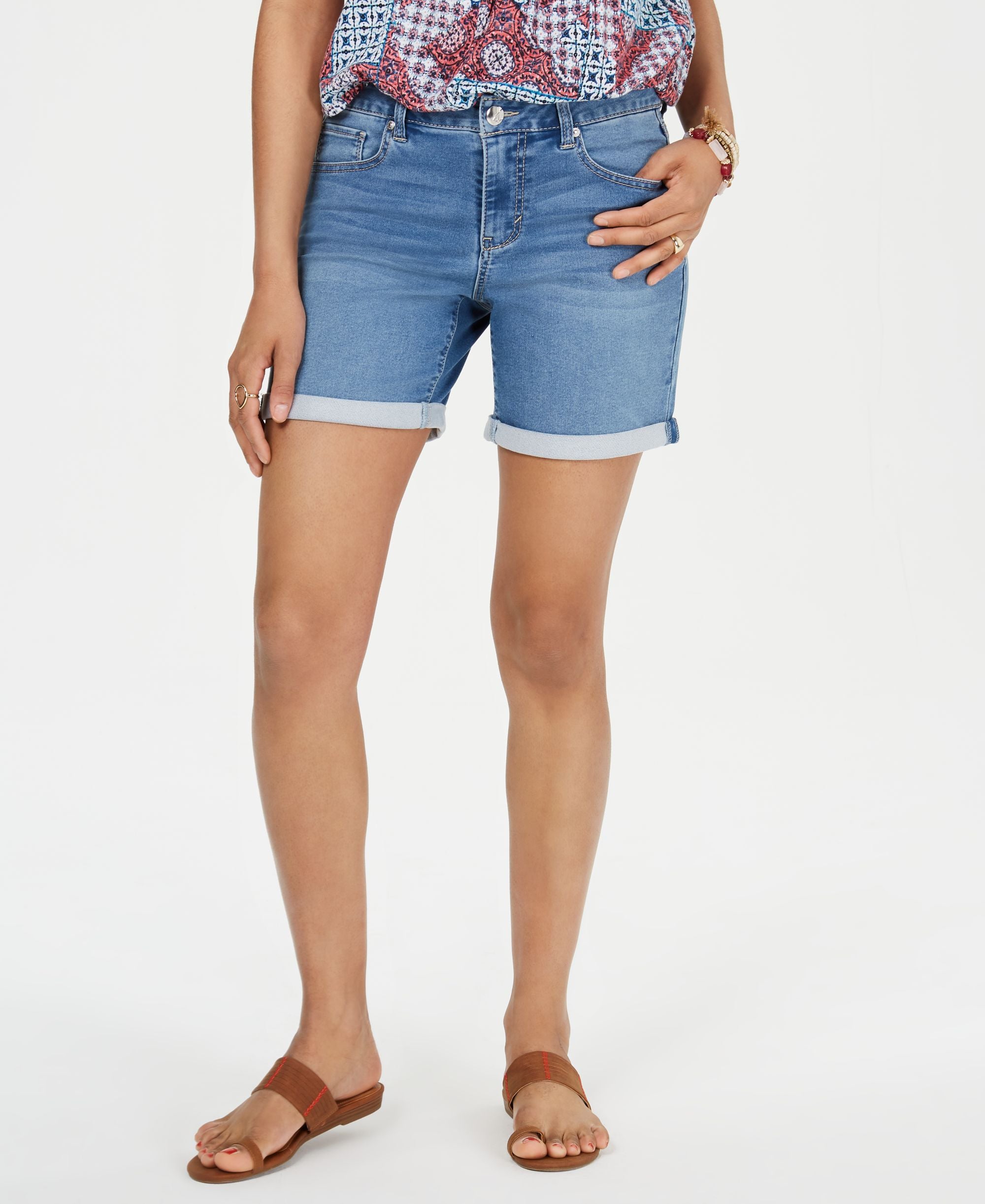 Style & Co Cuffed Denim Bermuda Premium Shorts