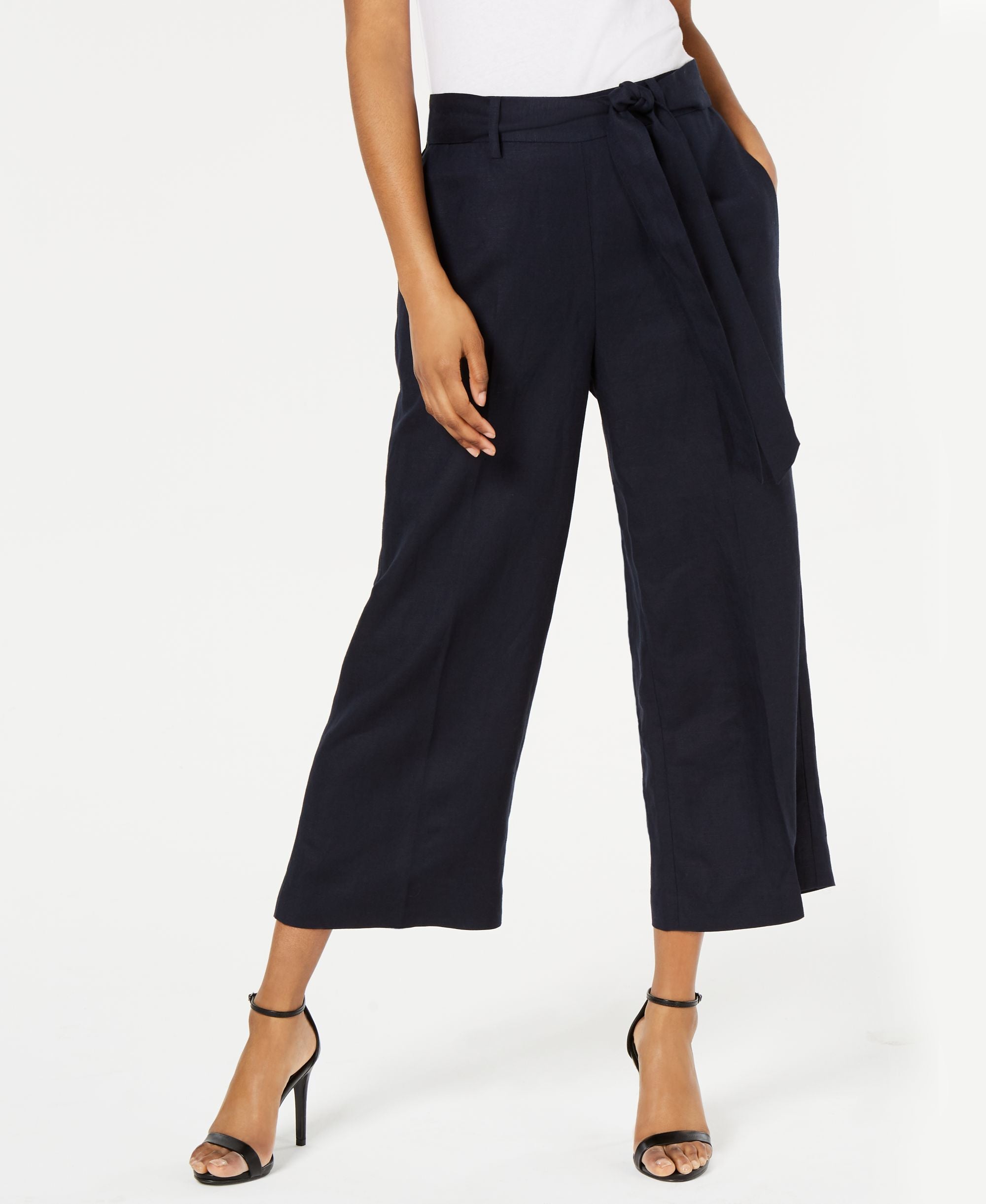 Cropped Wide-Leg Signature Pants
