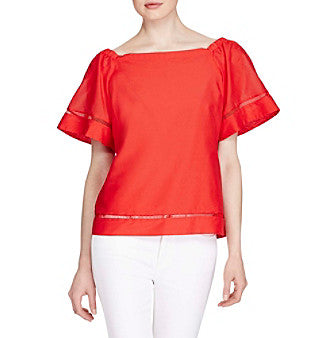 Off-The-Shoulder Flutter-Sleeve Premium Top