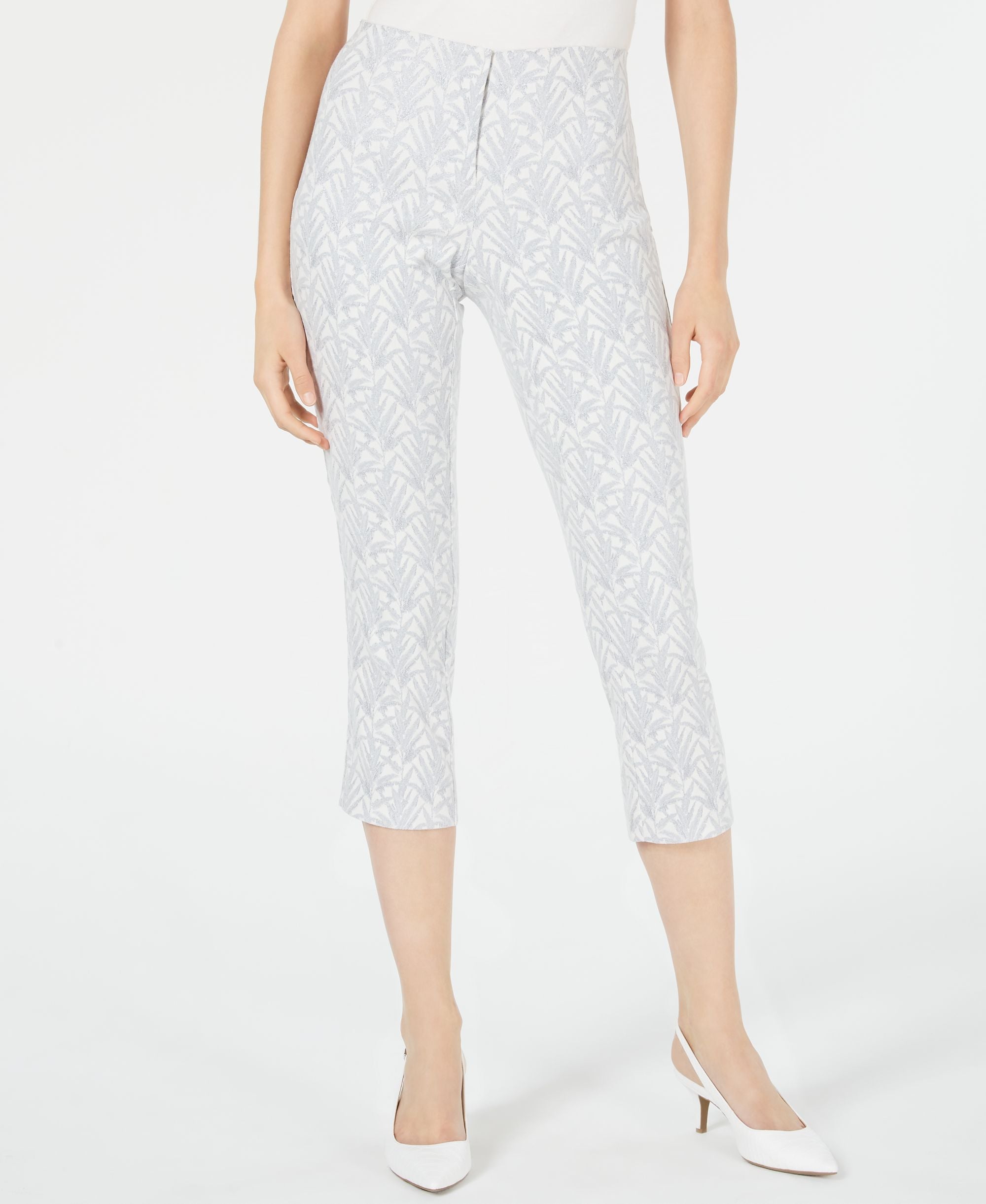 Jacquard High-Waist Cropped Signature Pants