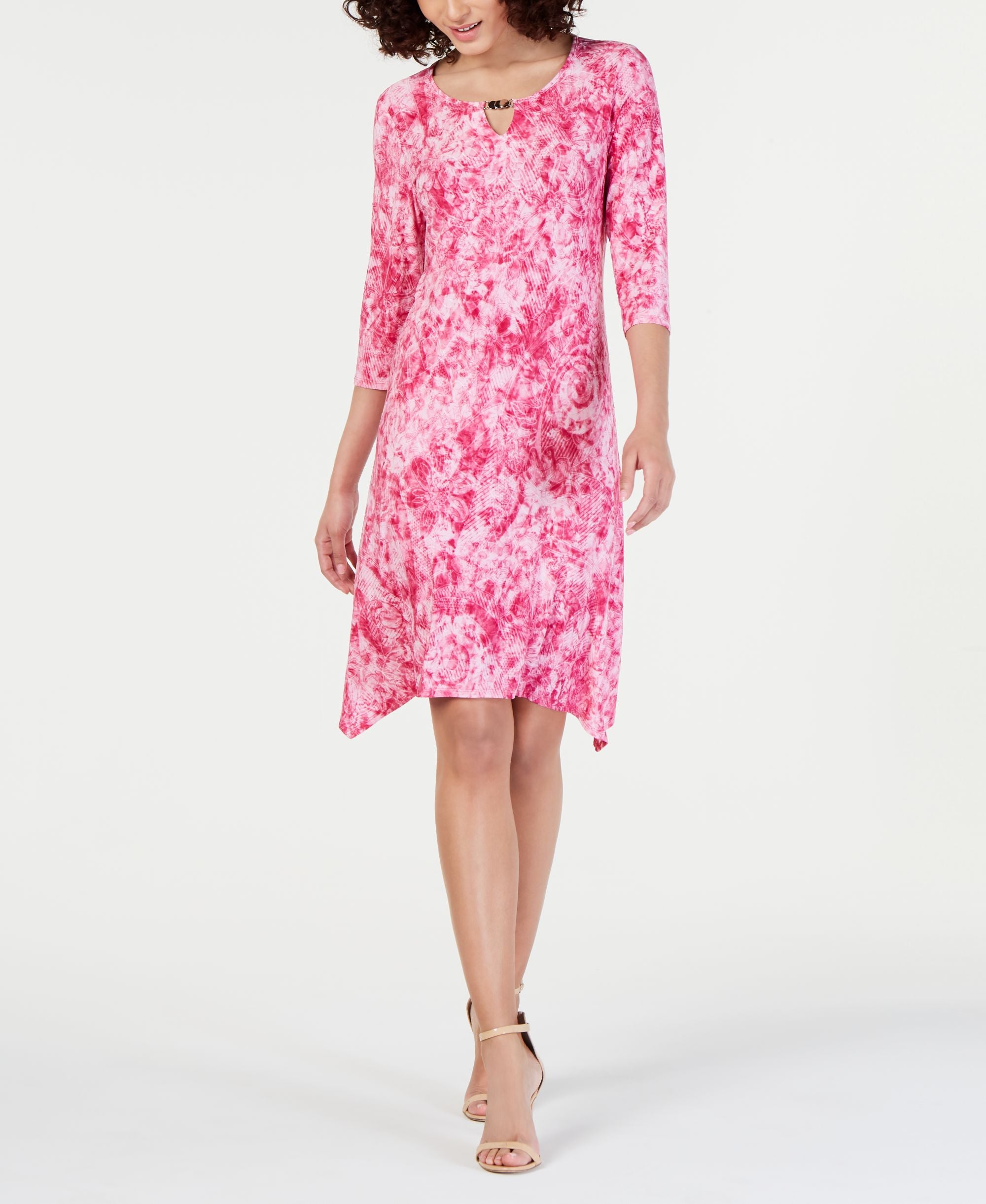 Petite Embellished Tie-Dyed Dress