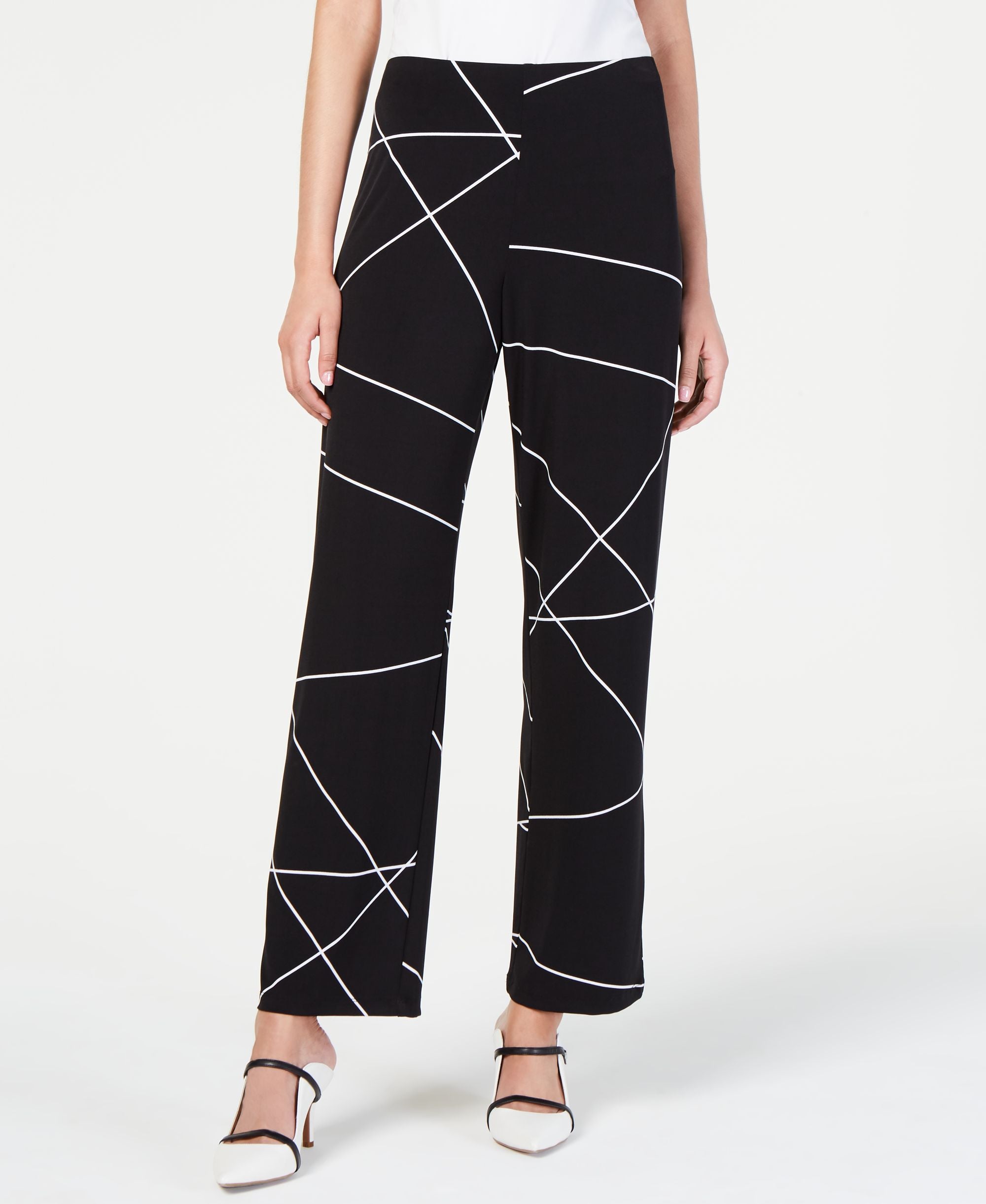 Alfani Printed Wide-Leg Signature Pants