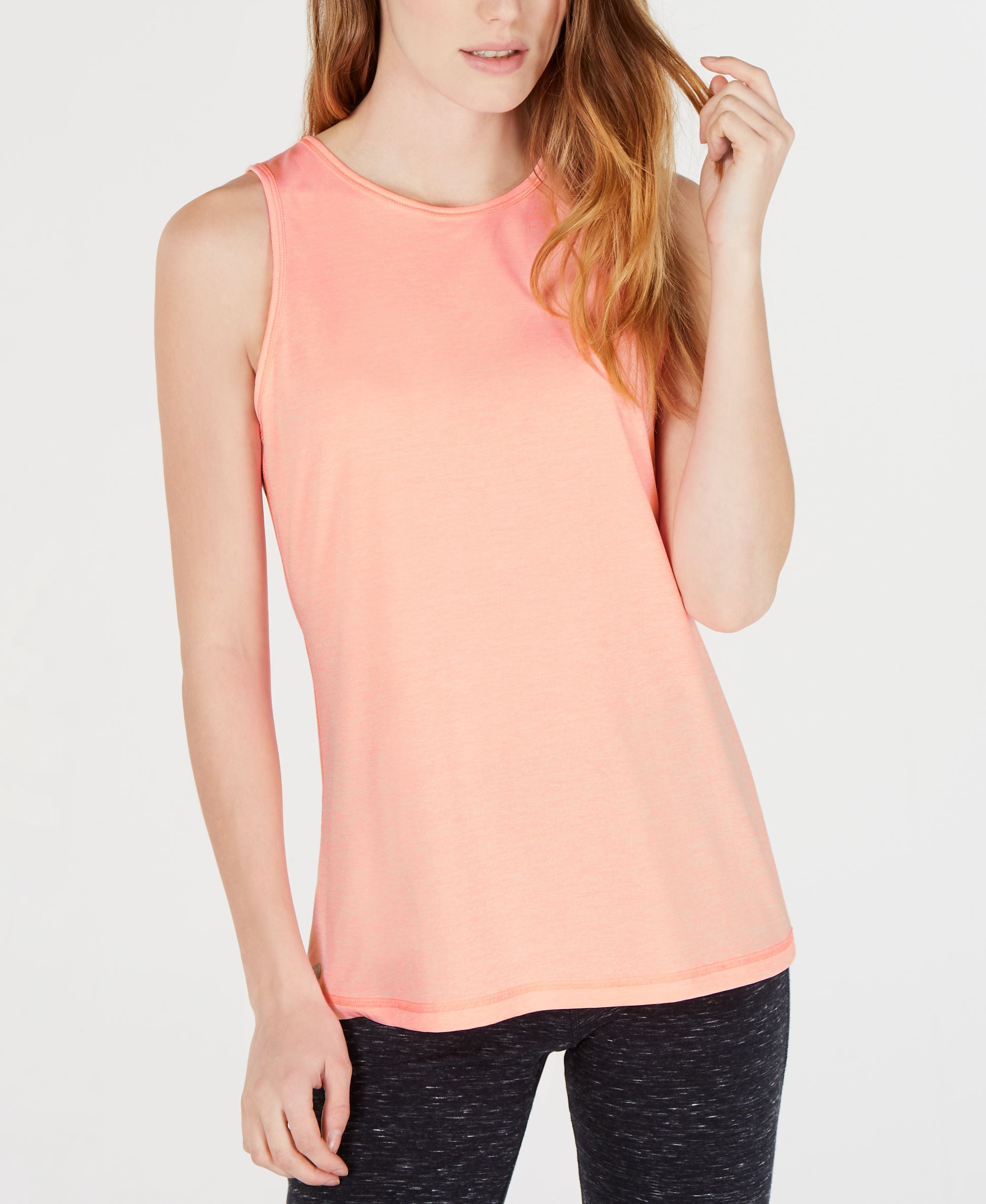 ID Ideology Womens Essentials Heathered Keyhole Back Tank Premium Top