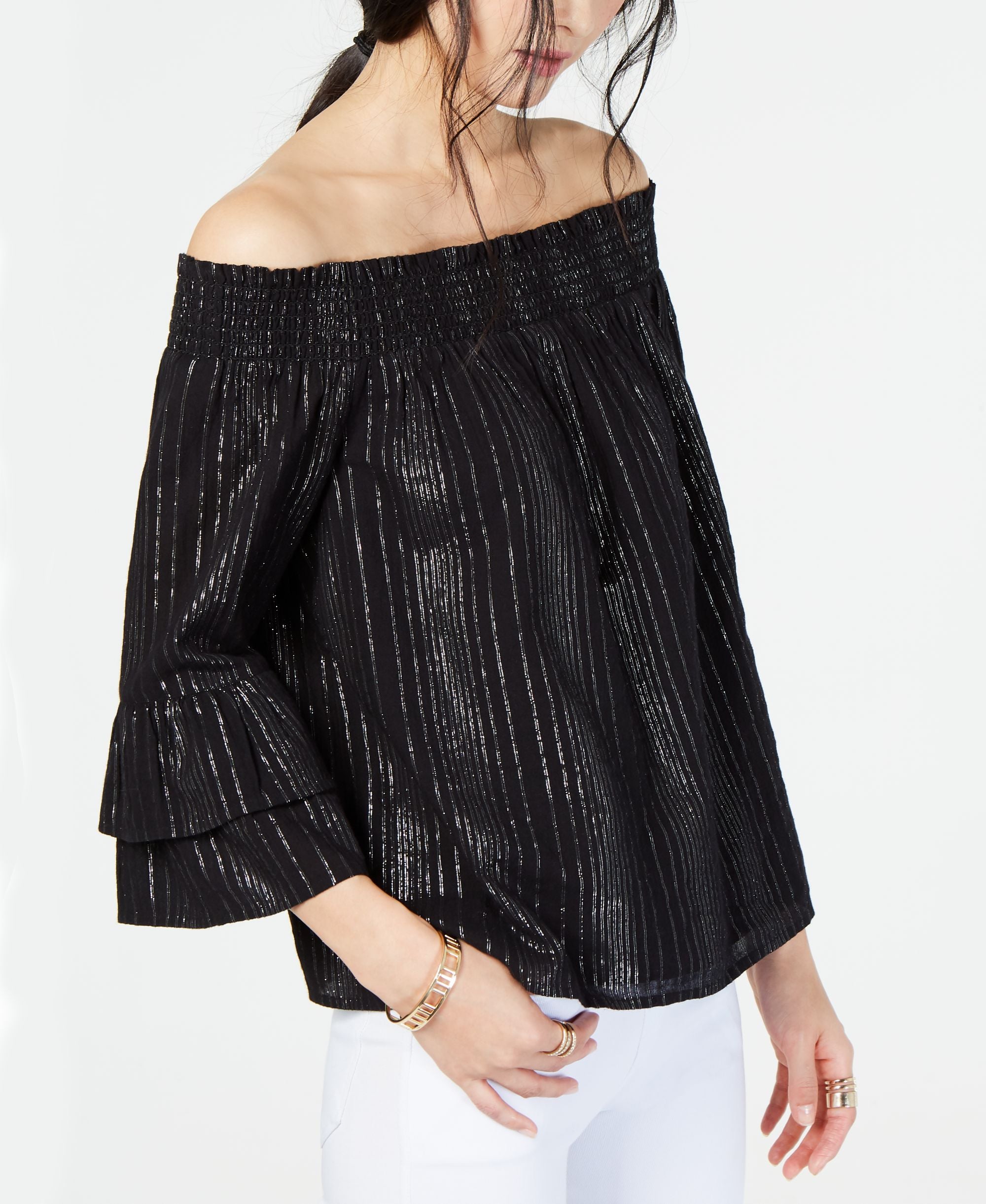 INC Shine Off-The-Shoulder Premium Top