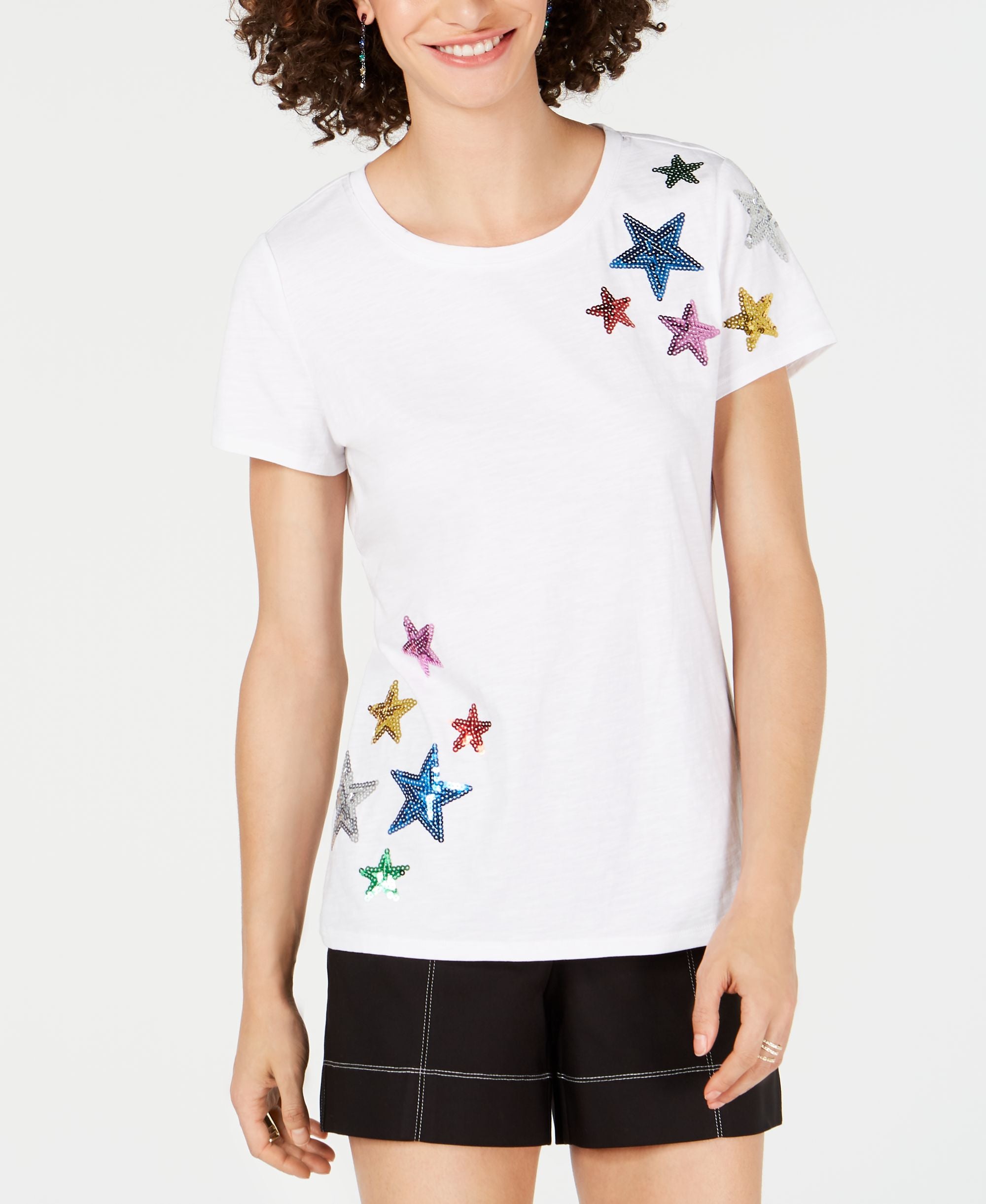 INC Sequined Stars T-Modern Shirt