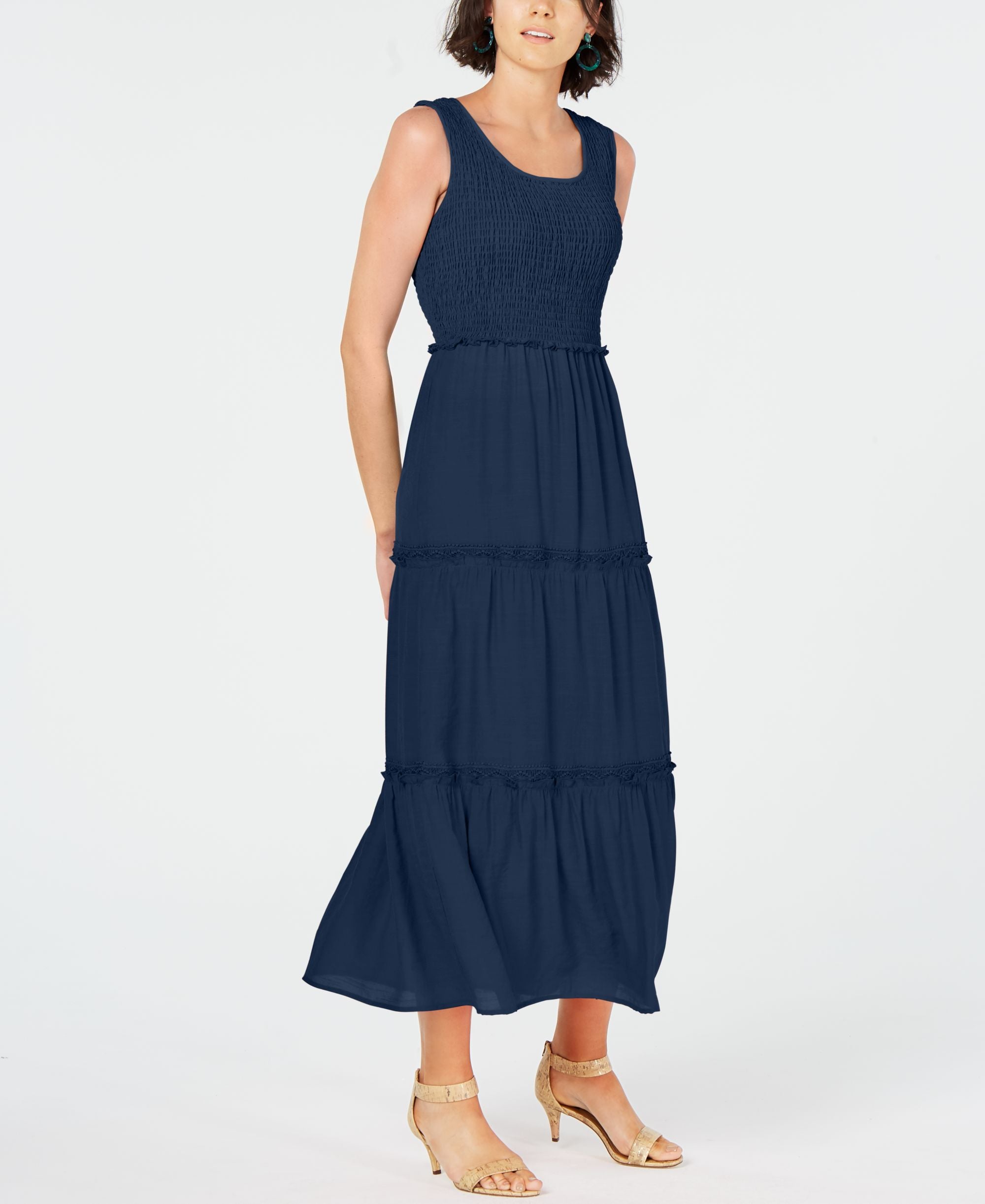 NY Collection Petite Smocked Maxi Dress