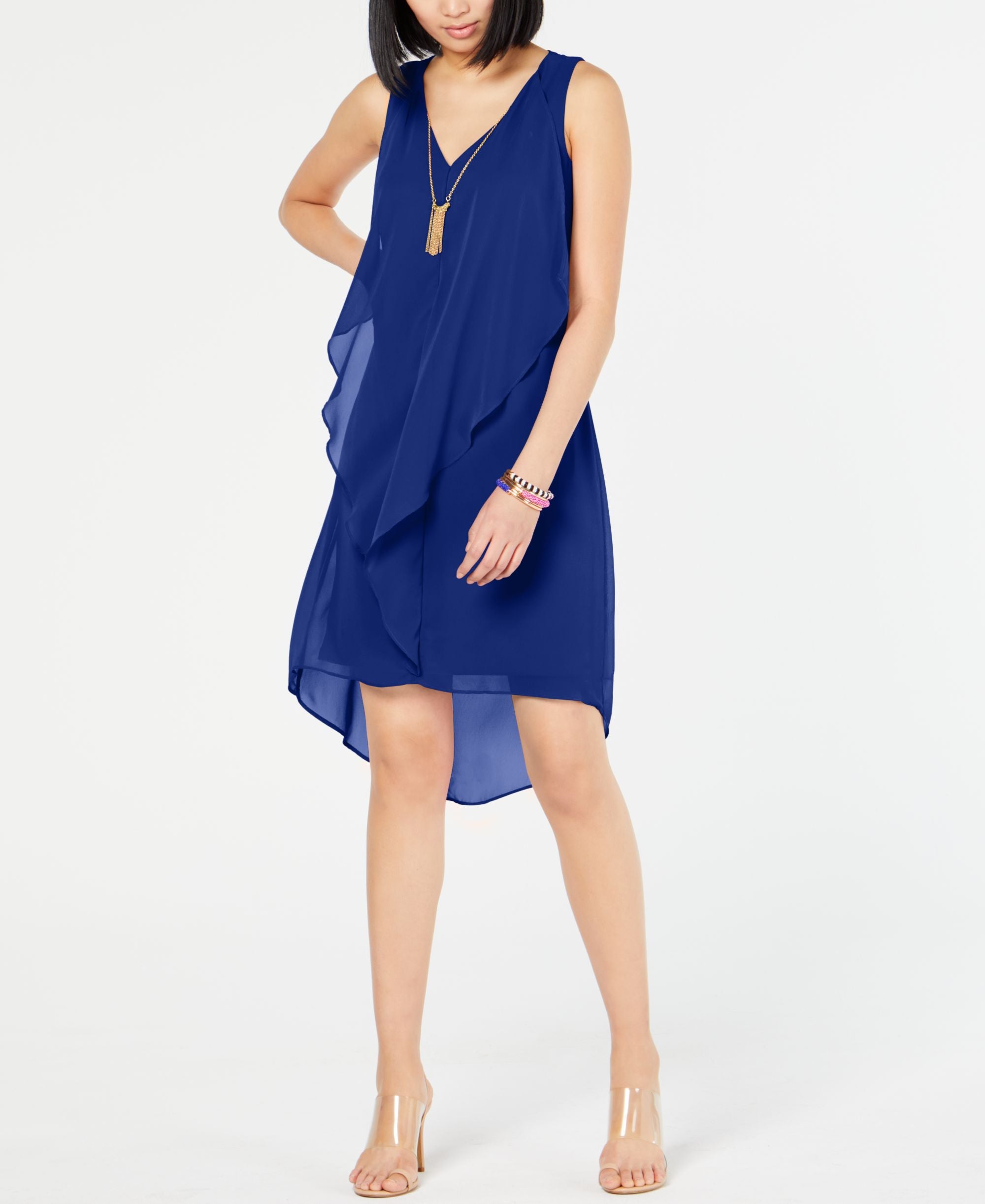 Petite High Low Flutter Necklace Dress