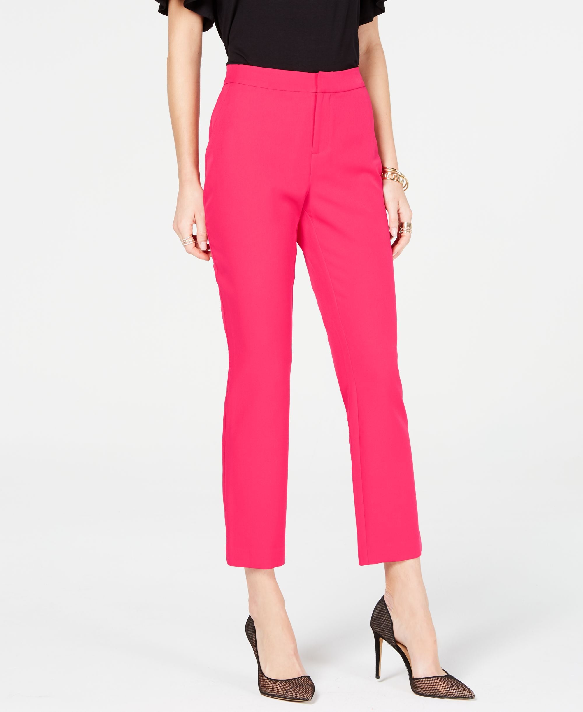 INC Straight-Leg Comfort-Waist Signature Pants