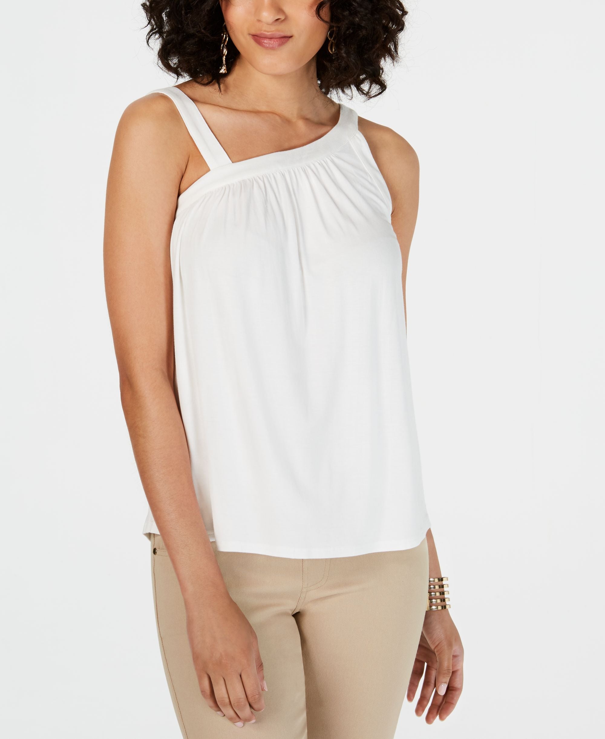 Thalia Sodi Asymmetric Neck Sleeveless Premium Top