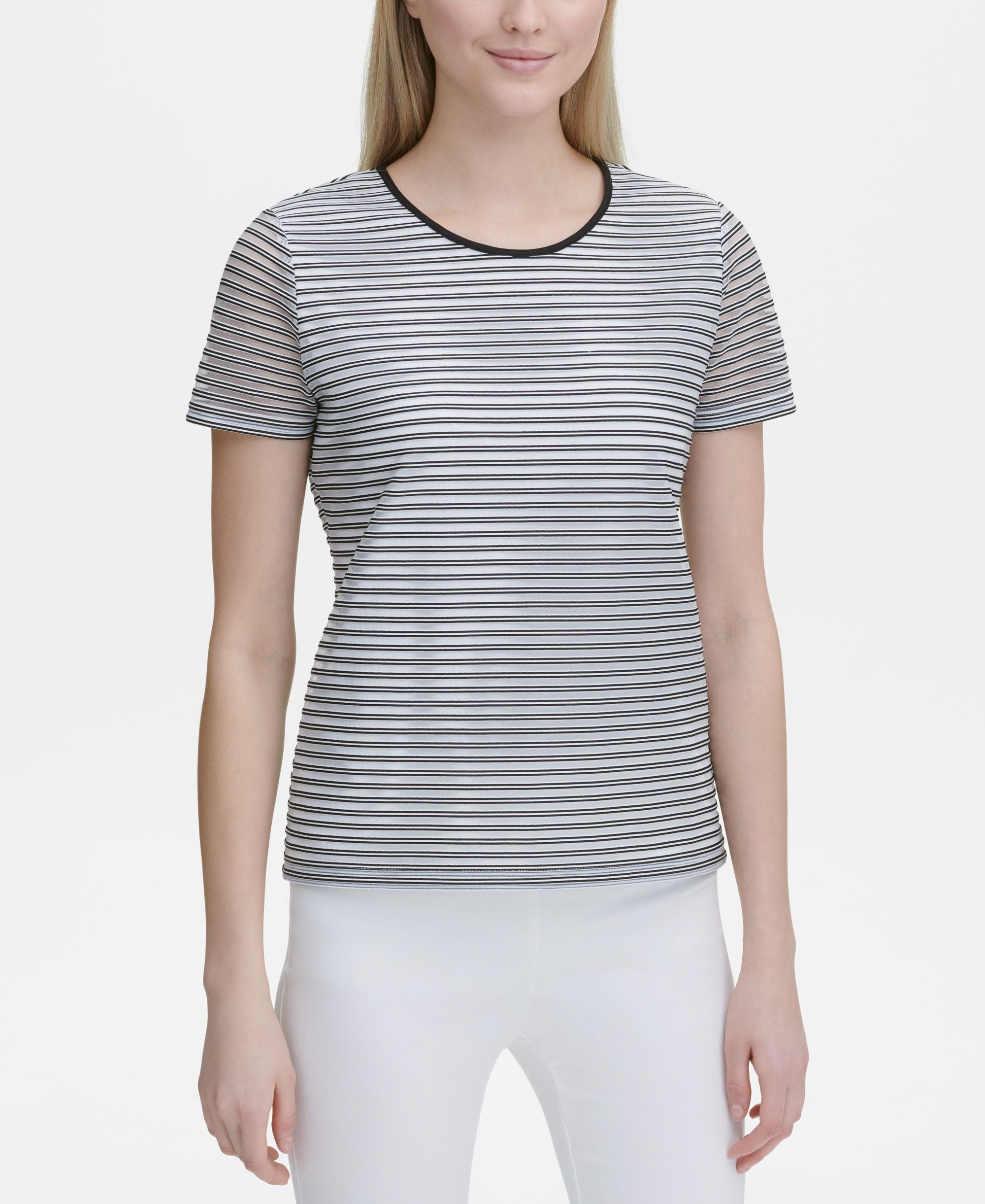 Sheer-Stripe Premium Top