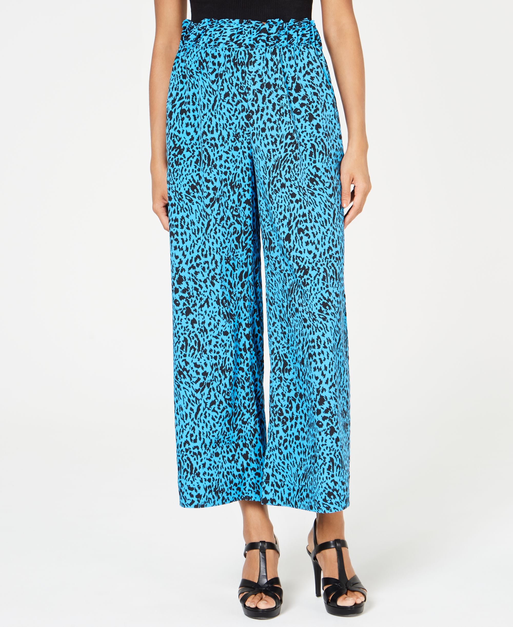 Thalia Sodi Animal Print Wide-Leg Signature Pants