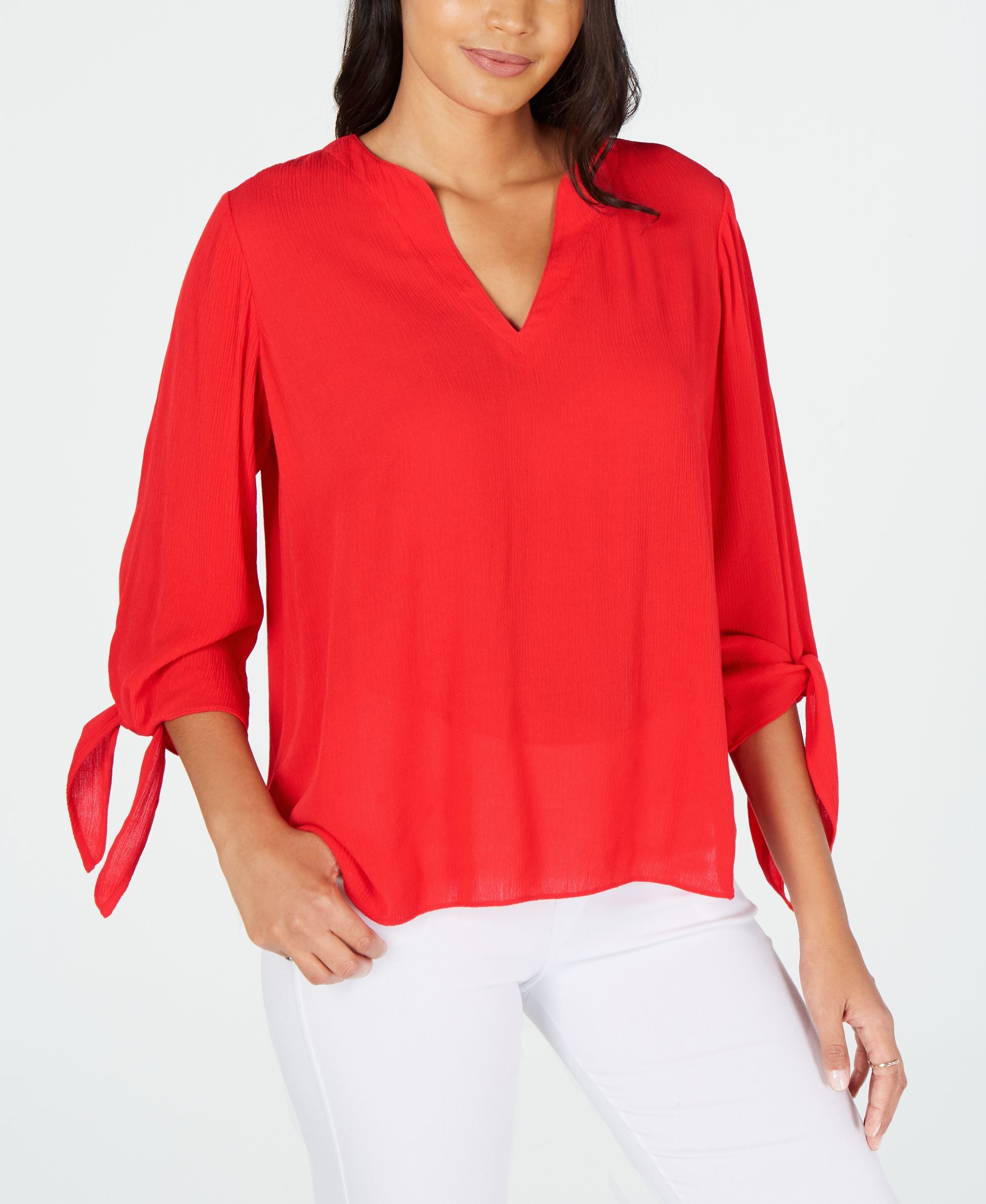 Michael Michael Kors V Neck Tie Sleeve Premium Top Sizes