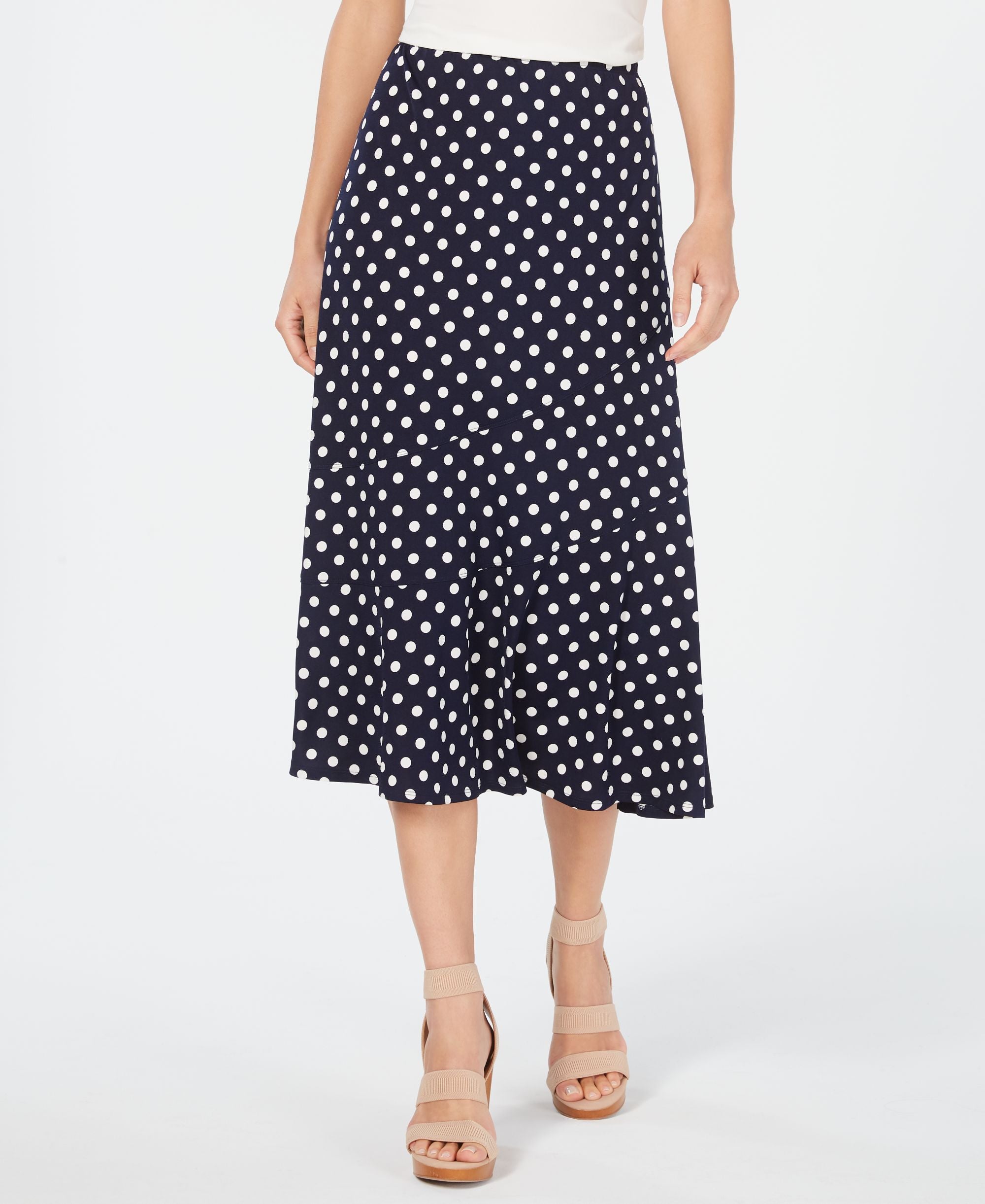 NY Collection Petite Printed Midi Modern Skirt