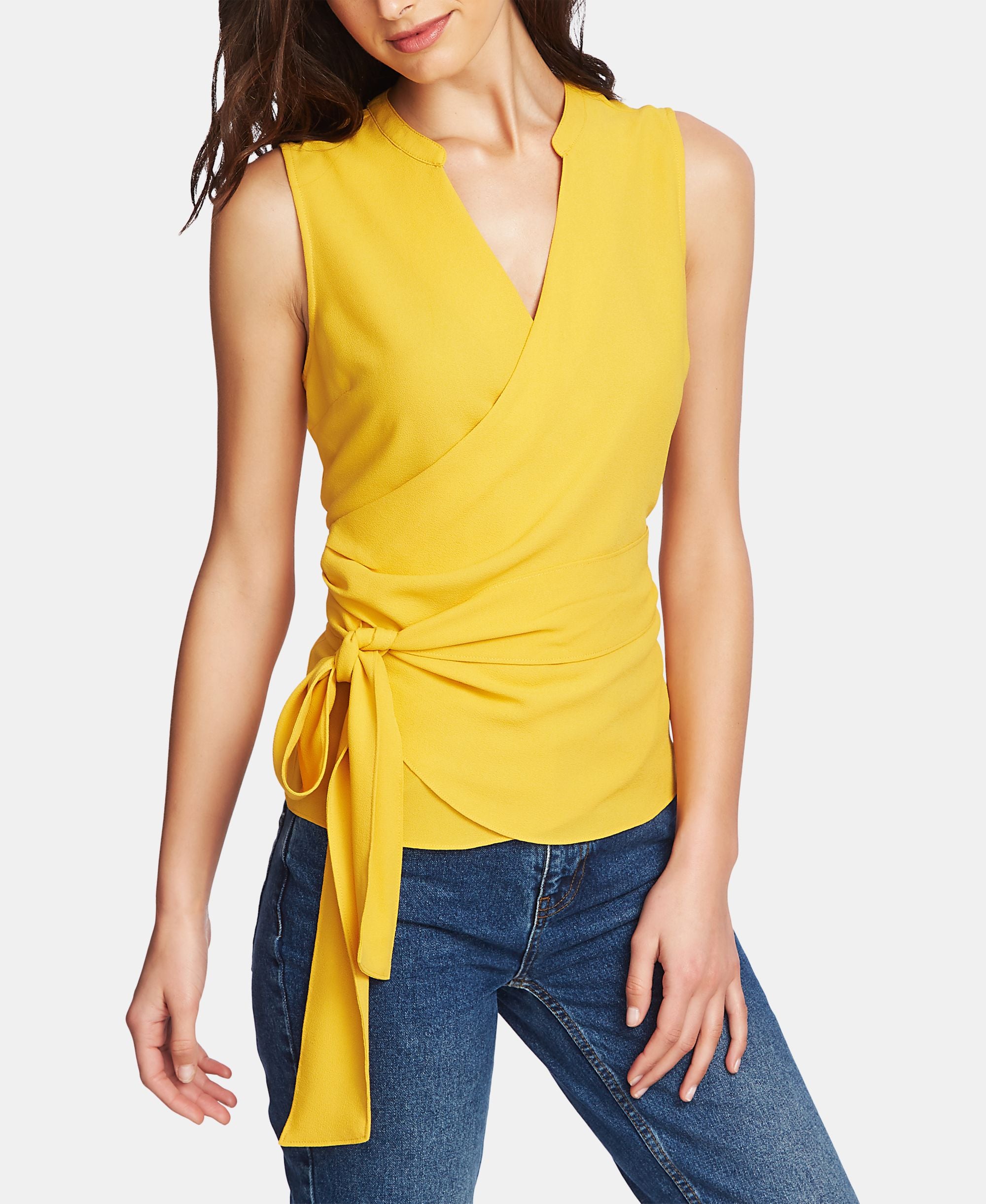 1.State Tie-Waist Surplice Top