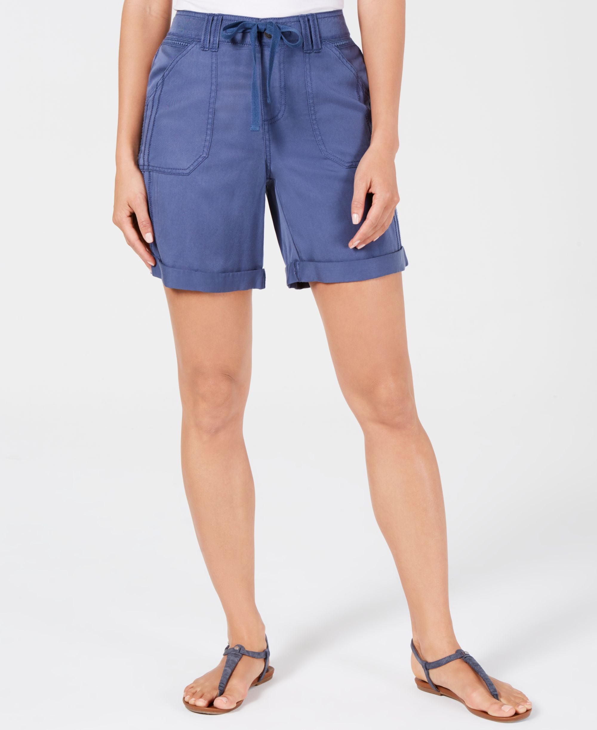 Petite Tie From Crochet Detail Premium Shorts