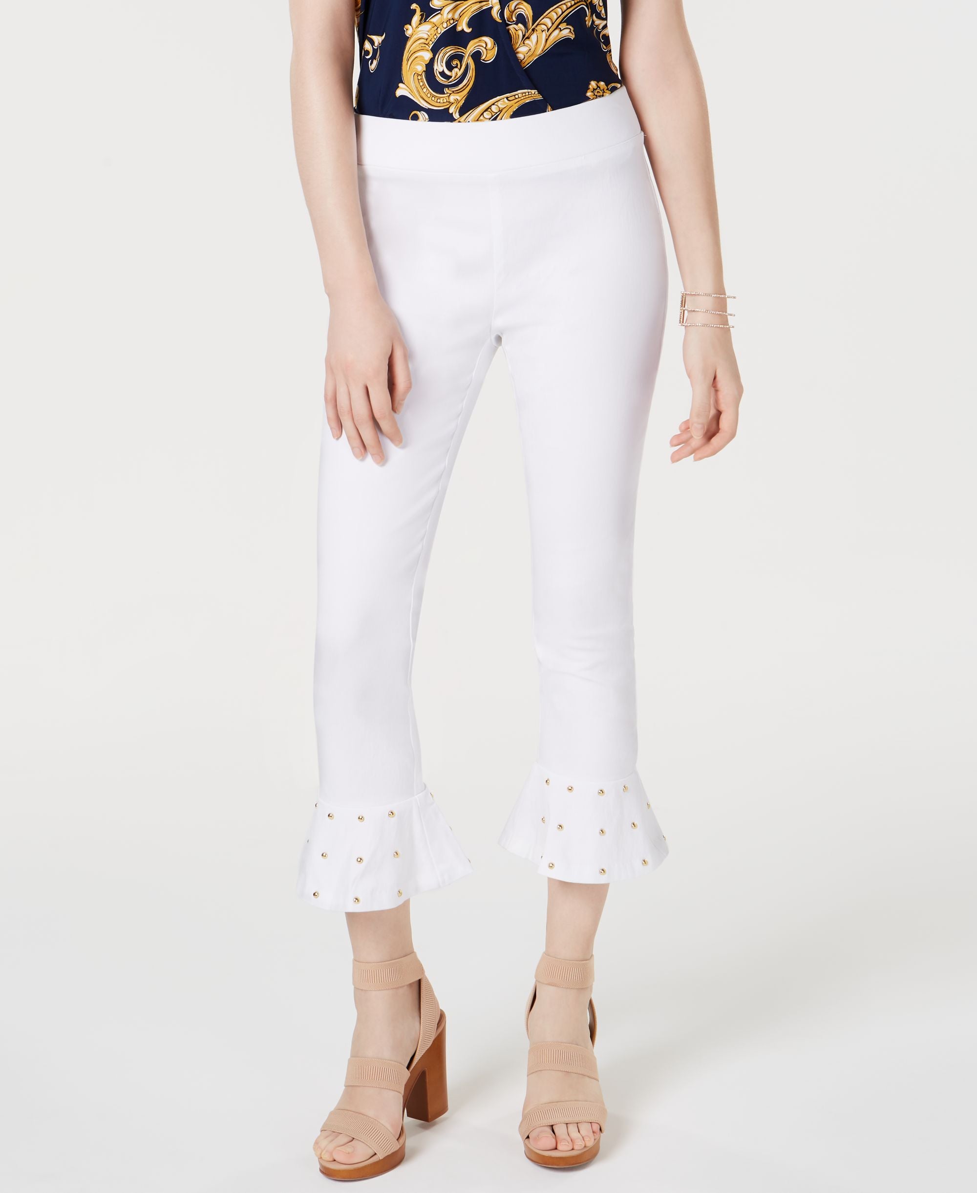 Studded Ruffle Hem Signature Pants