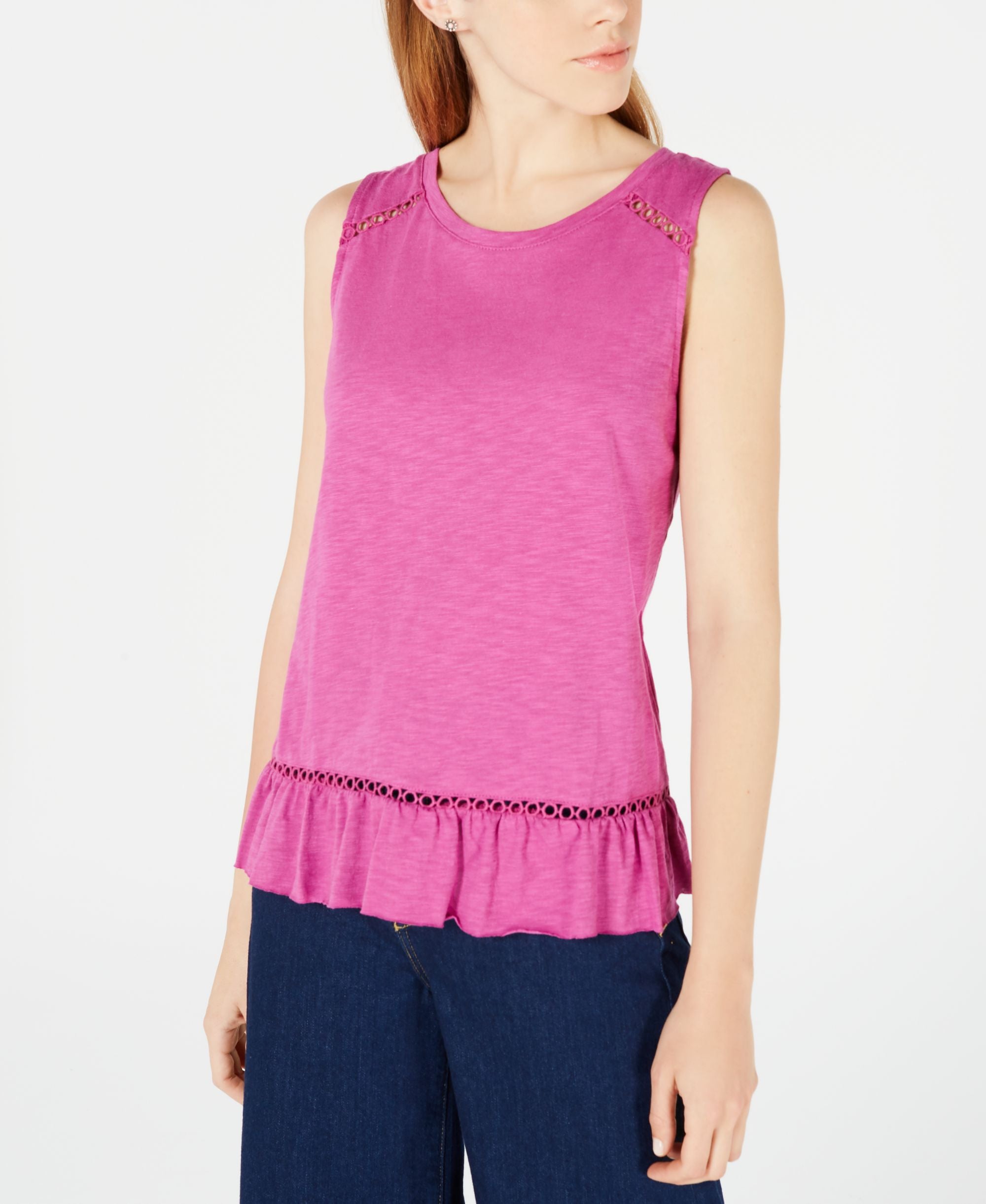 Ruffled Cross-Over Back Premium Top