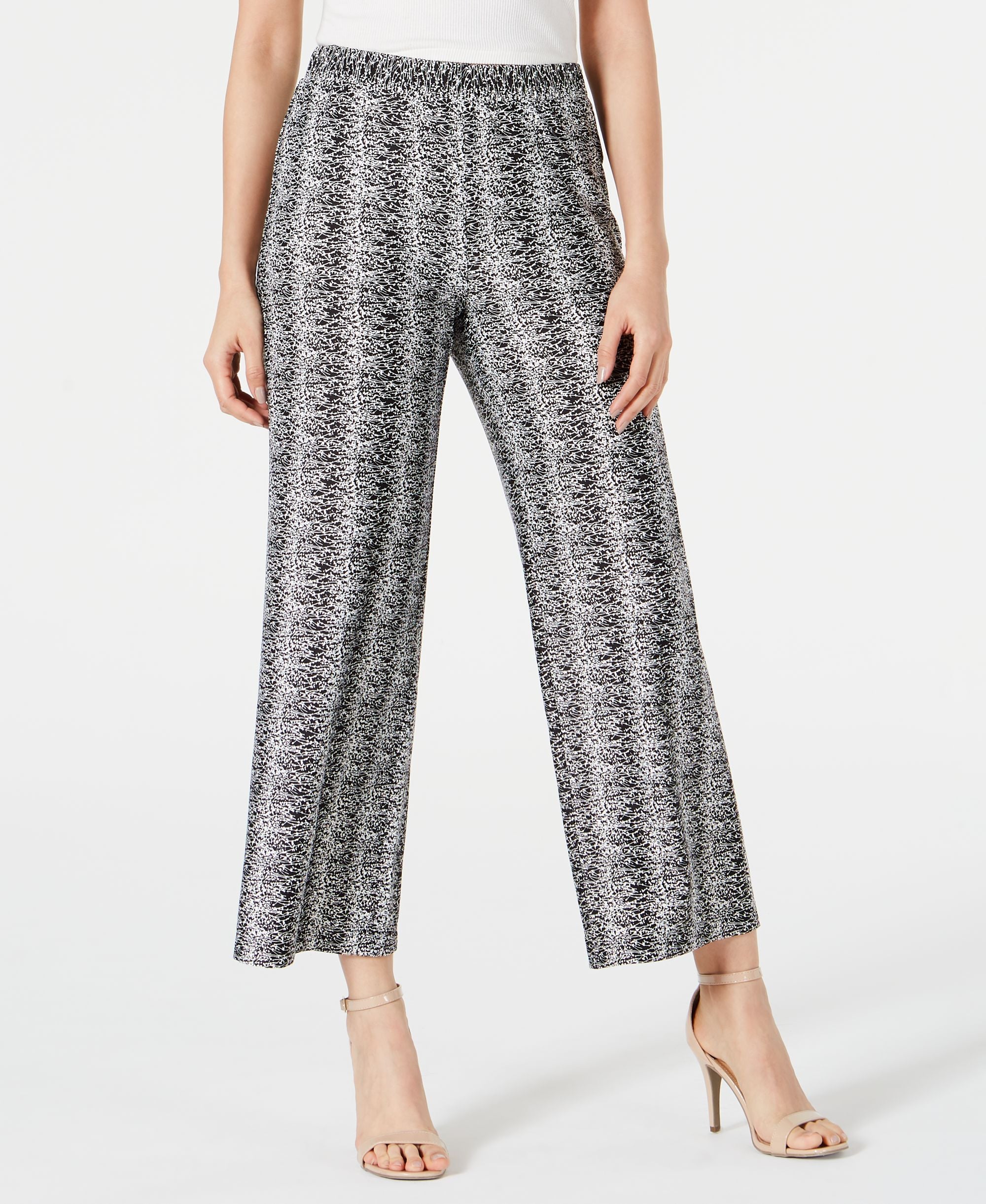 NY Collection Petite Striped Culotte Signature Pants