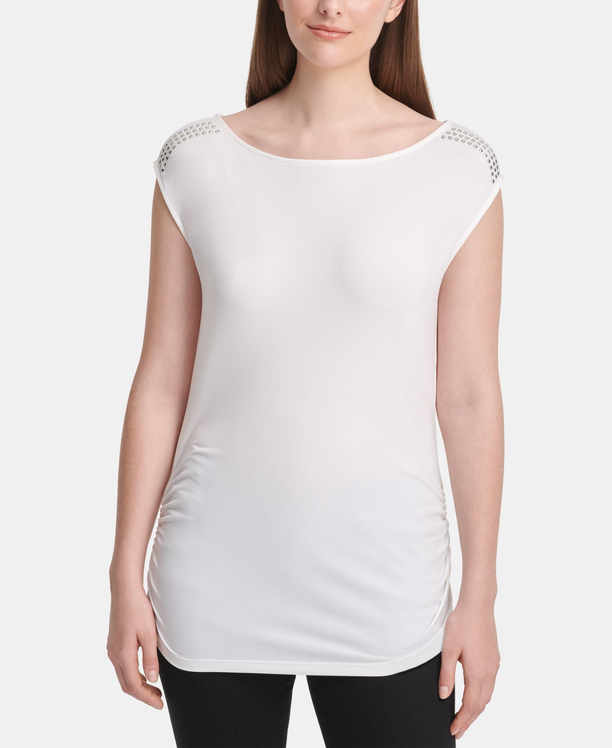 DKNY Studded Cap Sleeve Premium Top