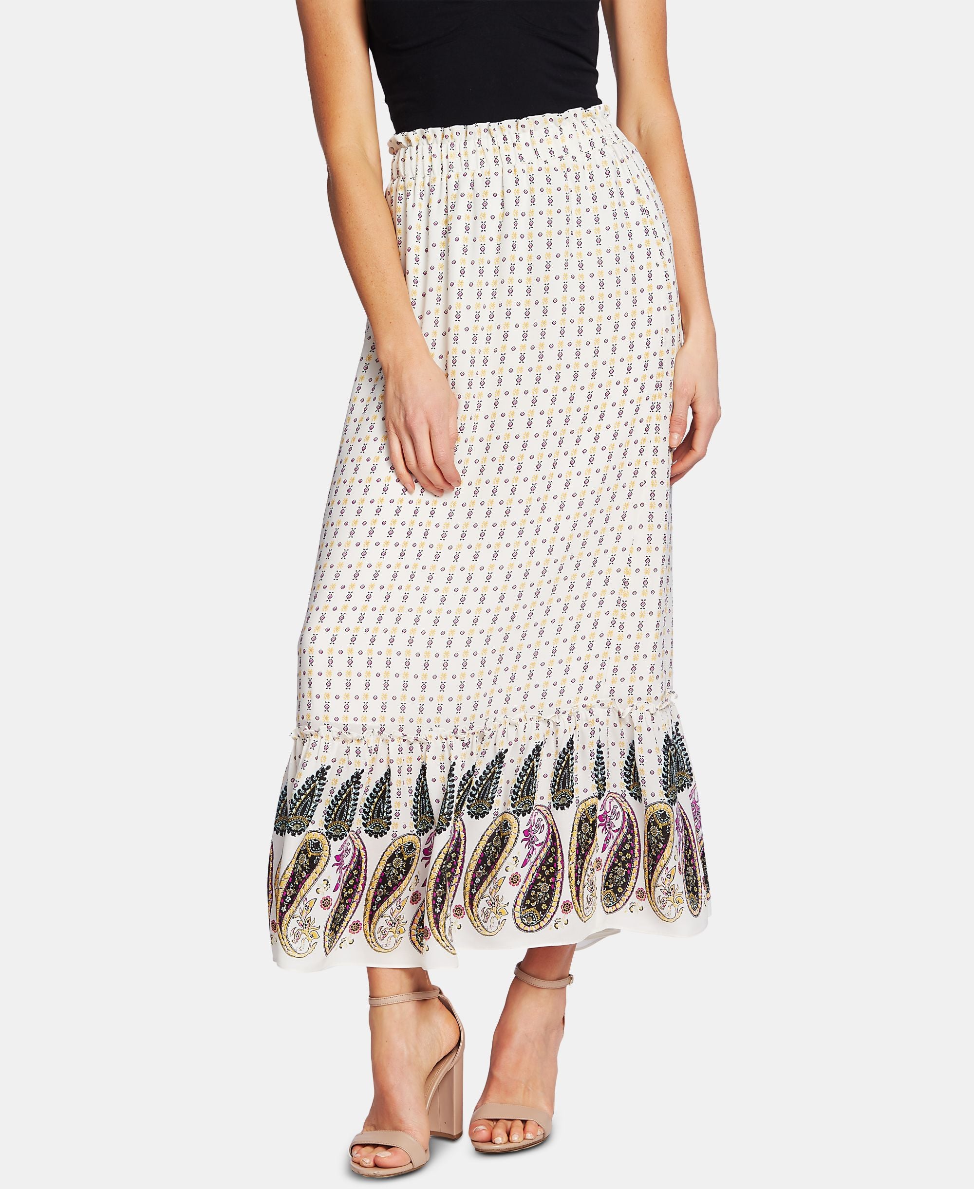 Paisley-Print Maxi Modern Skirt