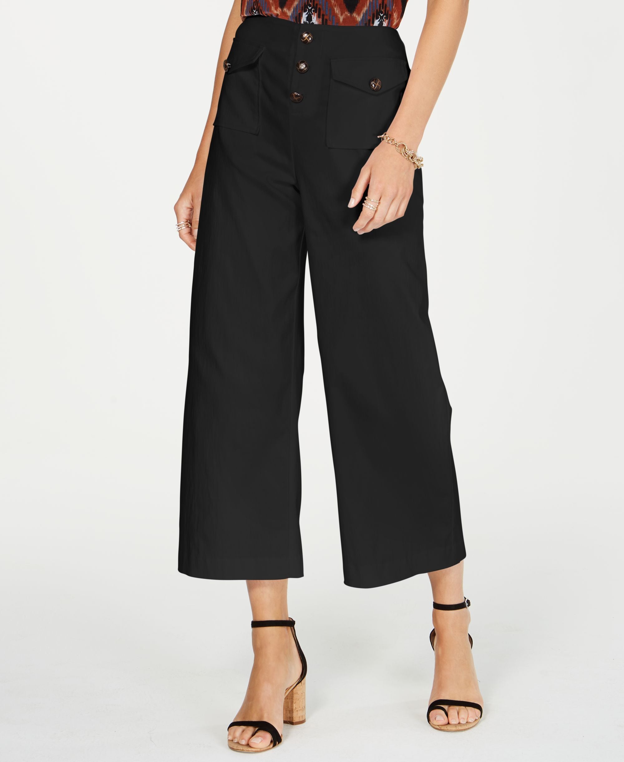 Cropped Wide-Leg Signature Pants
