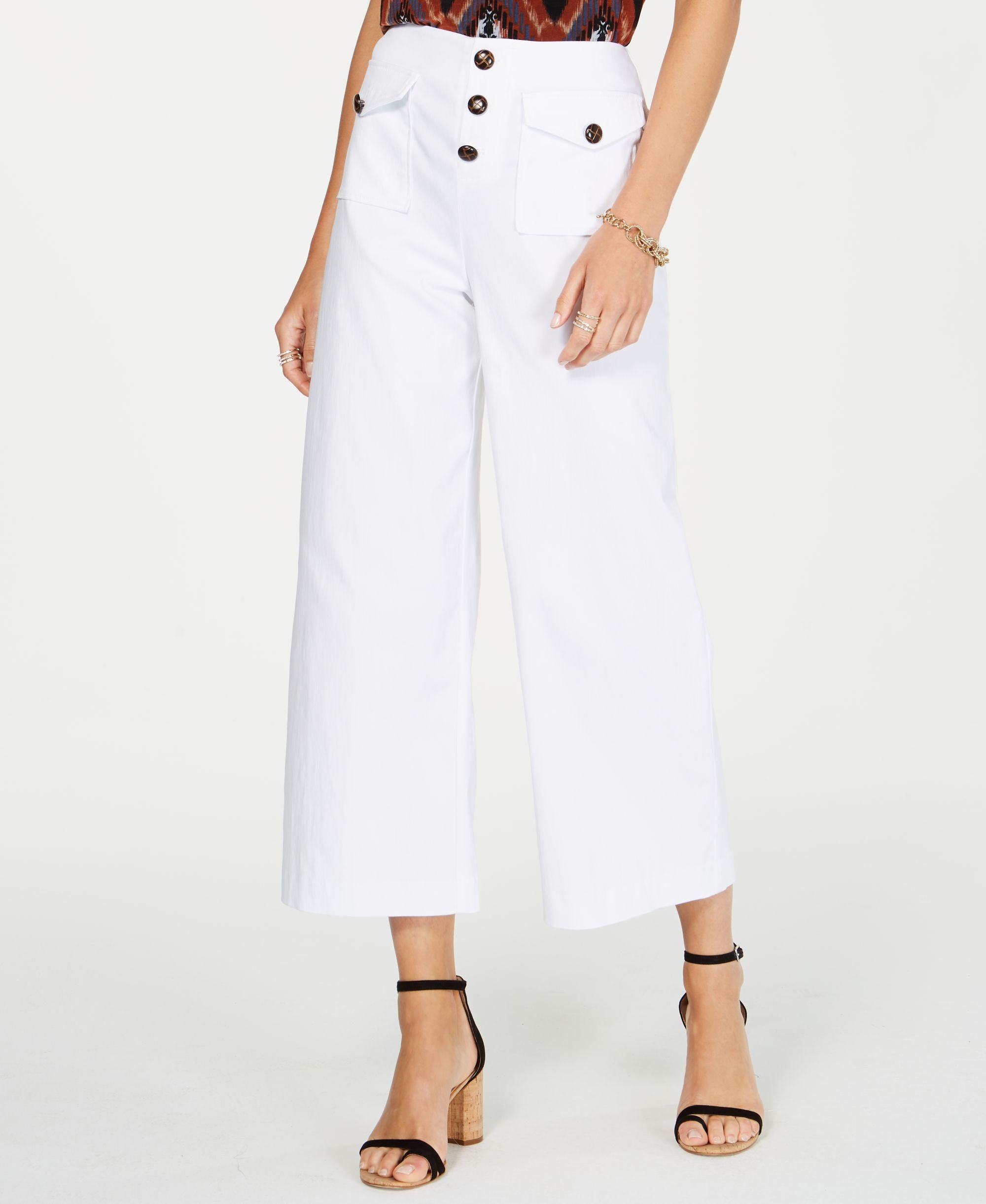 Cropped Wide-Leg Signature Pants
