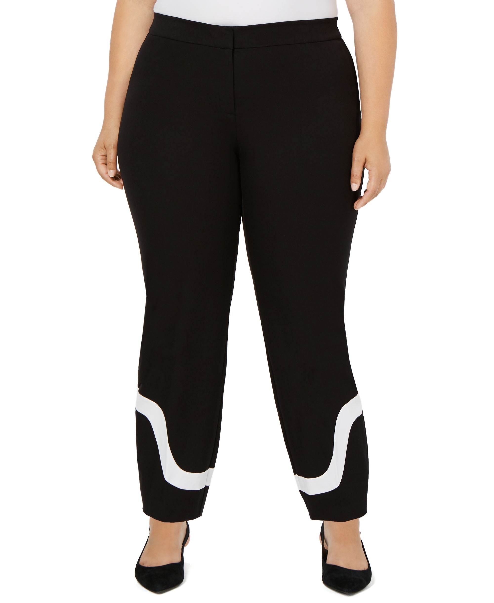 Alfani Plus Size Colorblock Hem Ankle Signature Pants