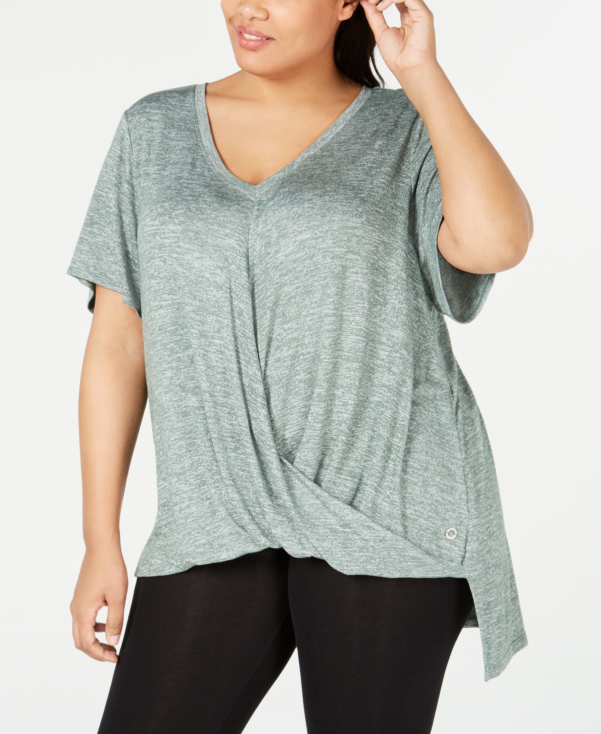 Calvin Klein Performance Plus Size Draped Premium Top