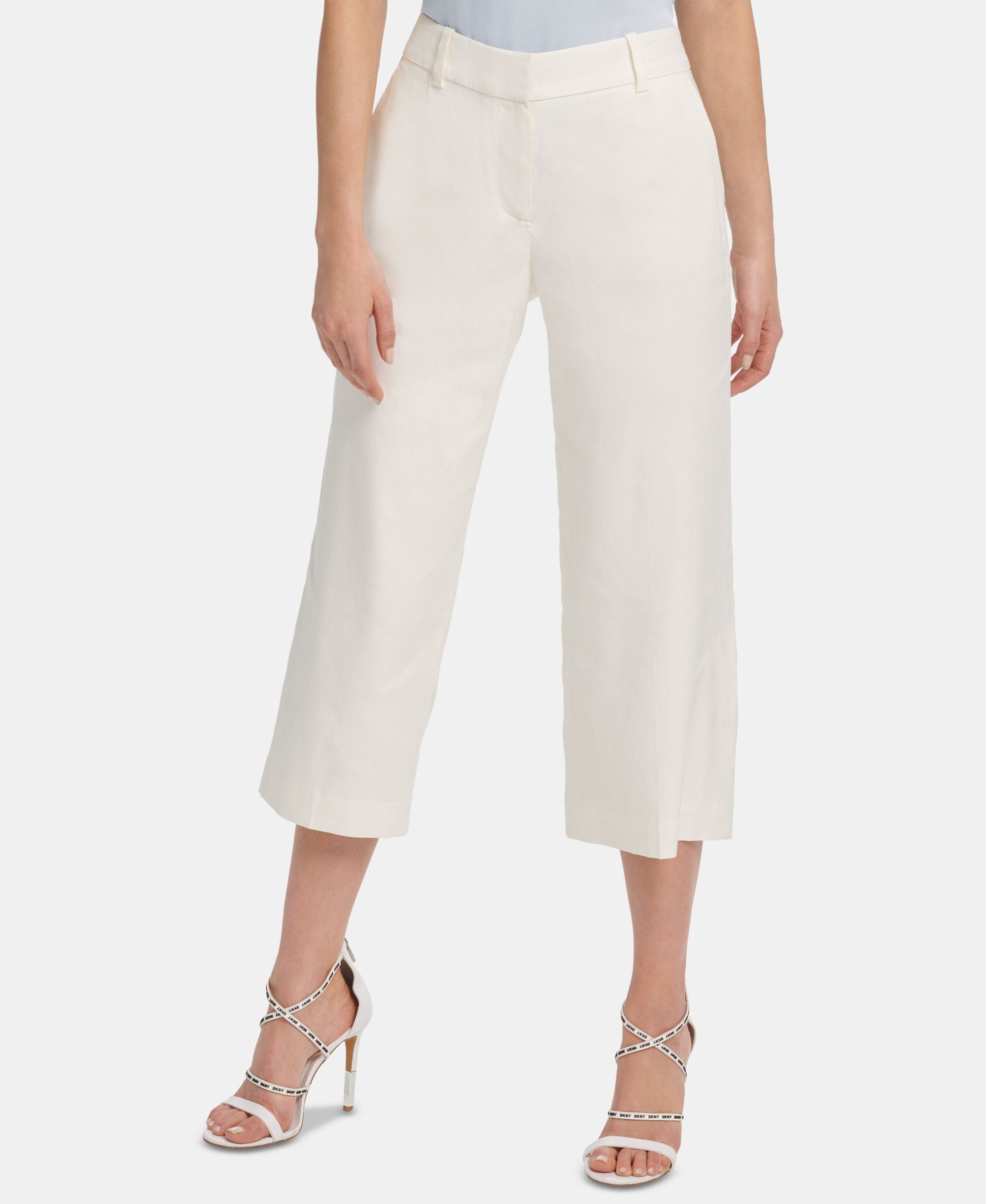 DKNY Cropped Wide-Leg Signature Pants