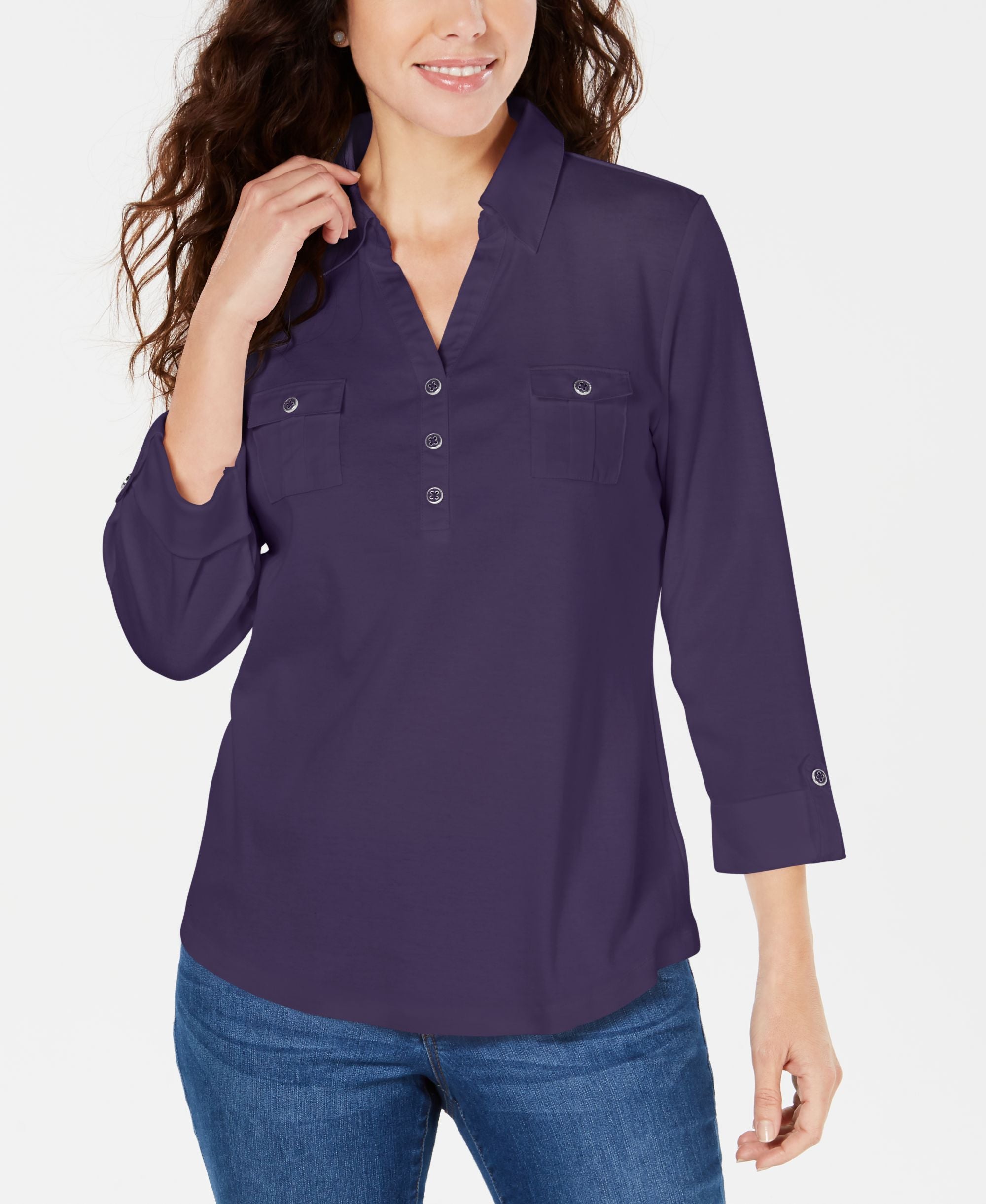 Petite Cotton Polo Premium Top
