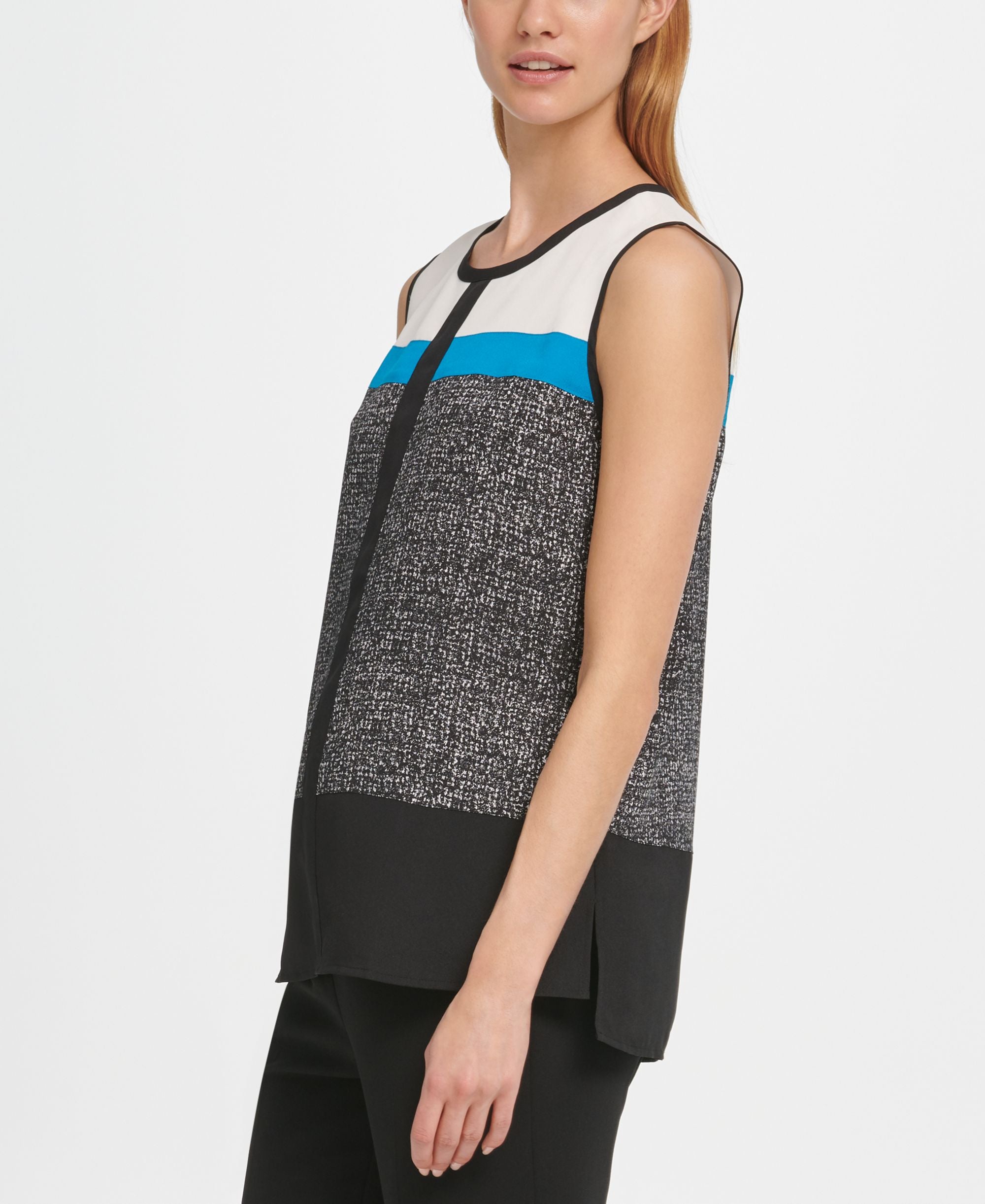 DKNY Colorblocked Premium Top