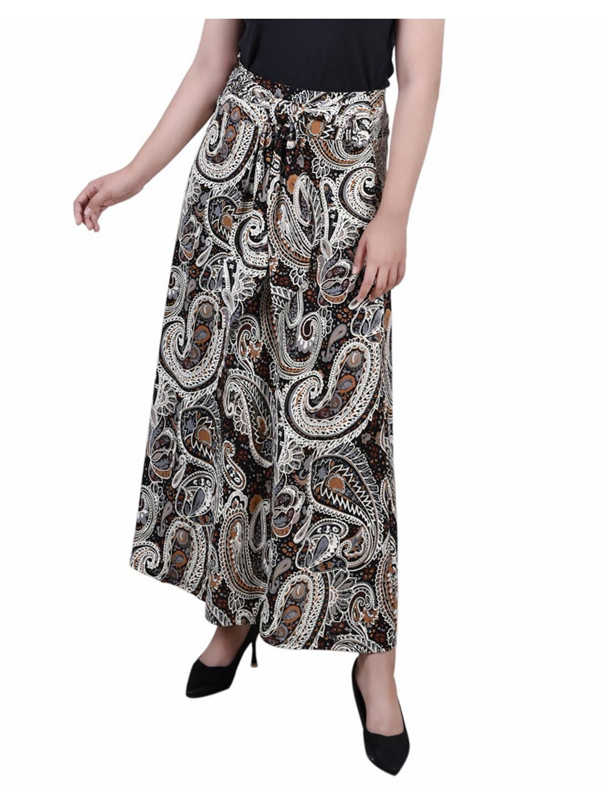 Petite Printed Maxi Modern Skirt with Sash Waist Tie
