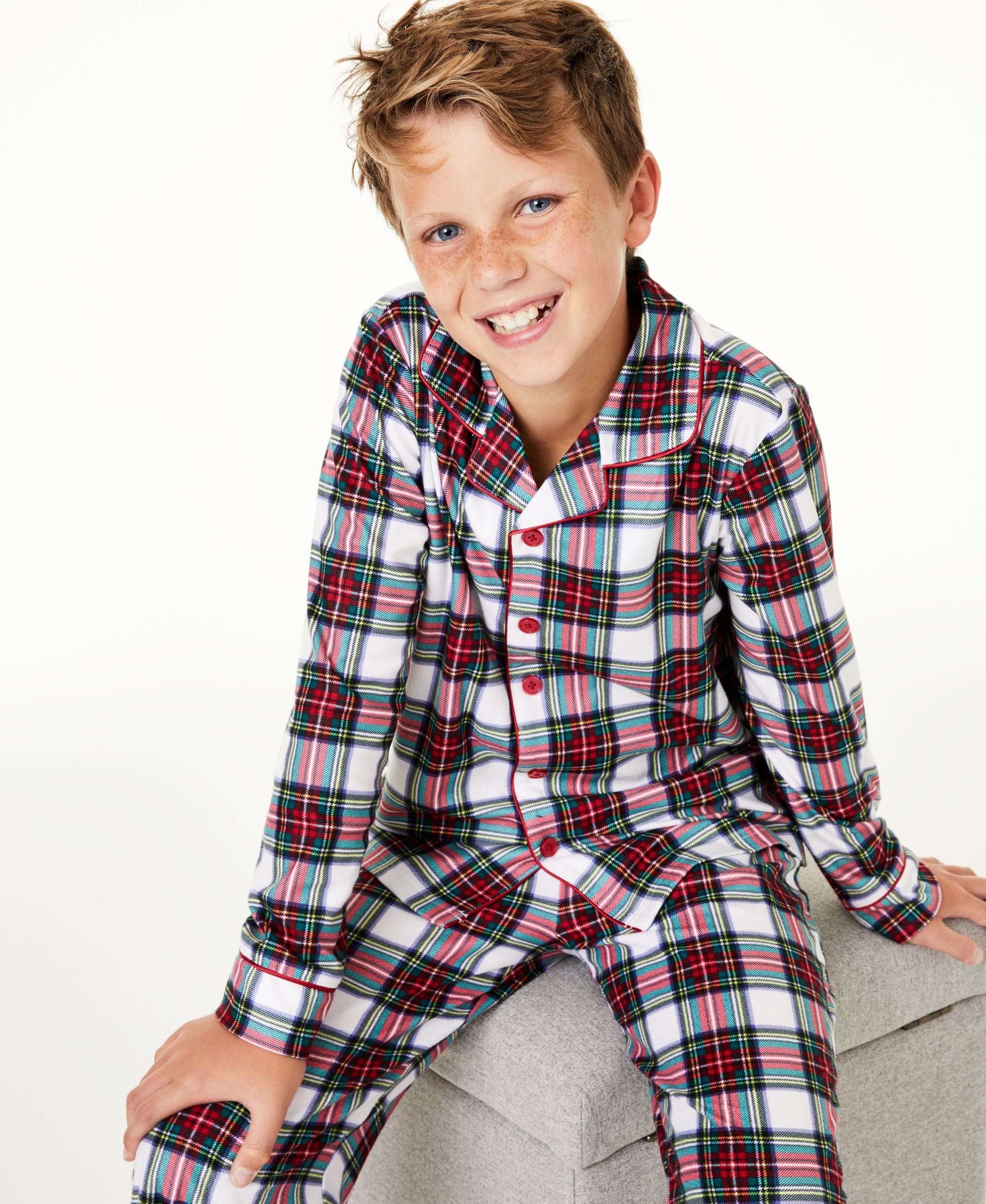 Matching Family Pajamas Kids Stewart Plaid Pajama Set