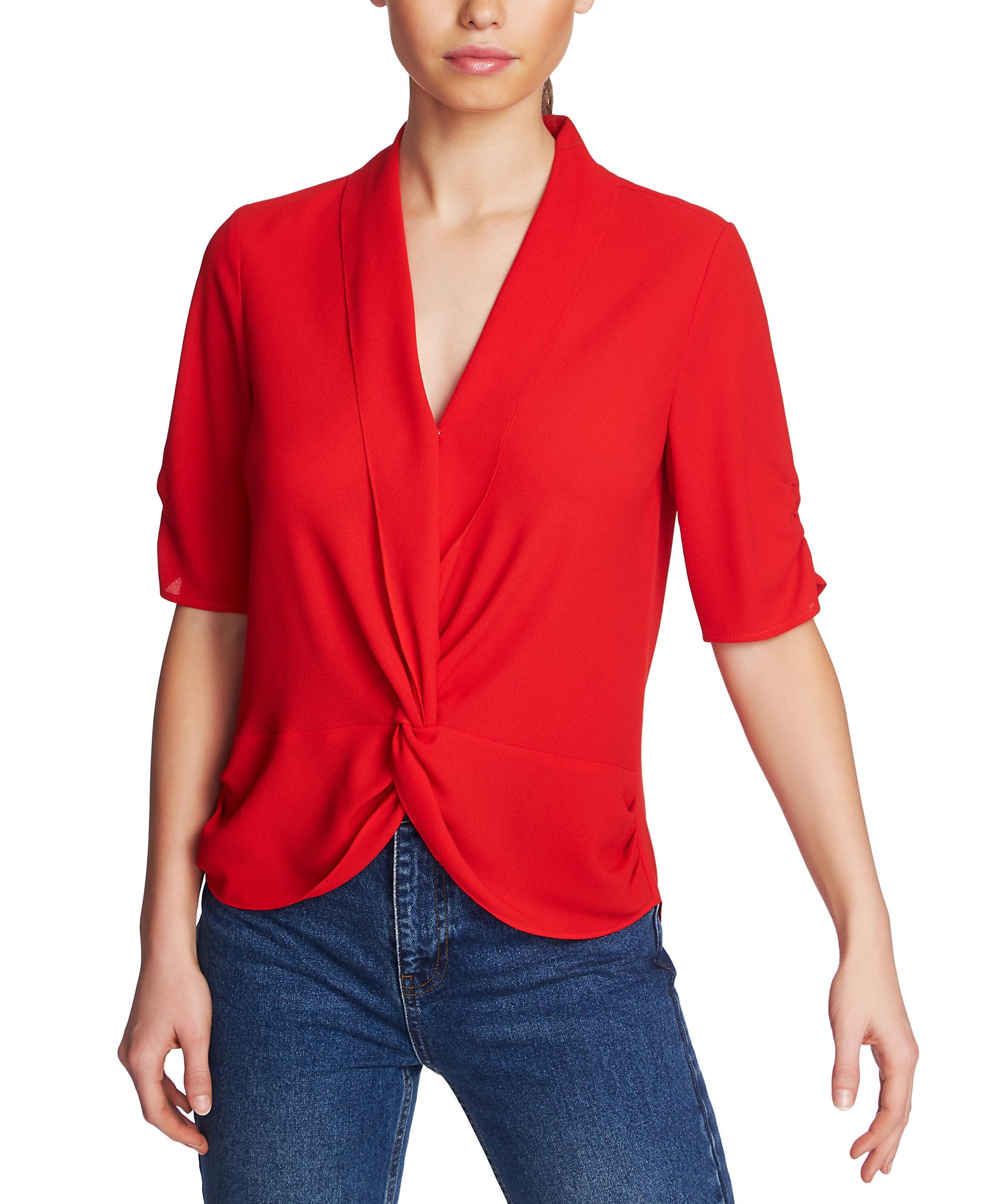 1.State Twisted Cinch Sleeve Premium Top