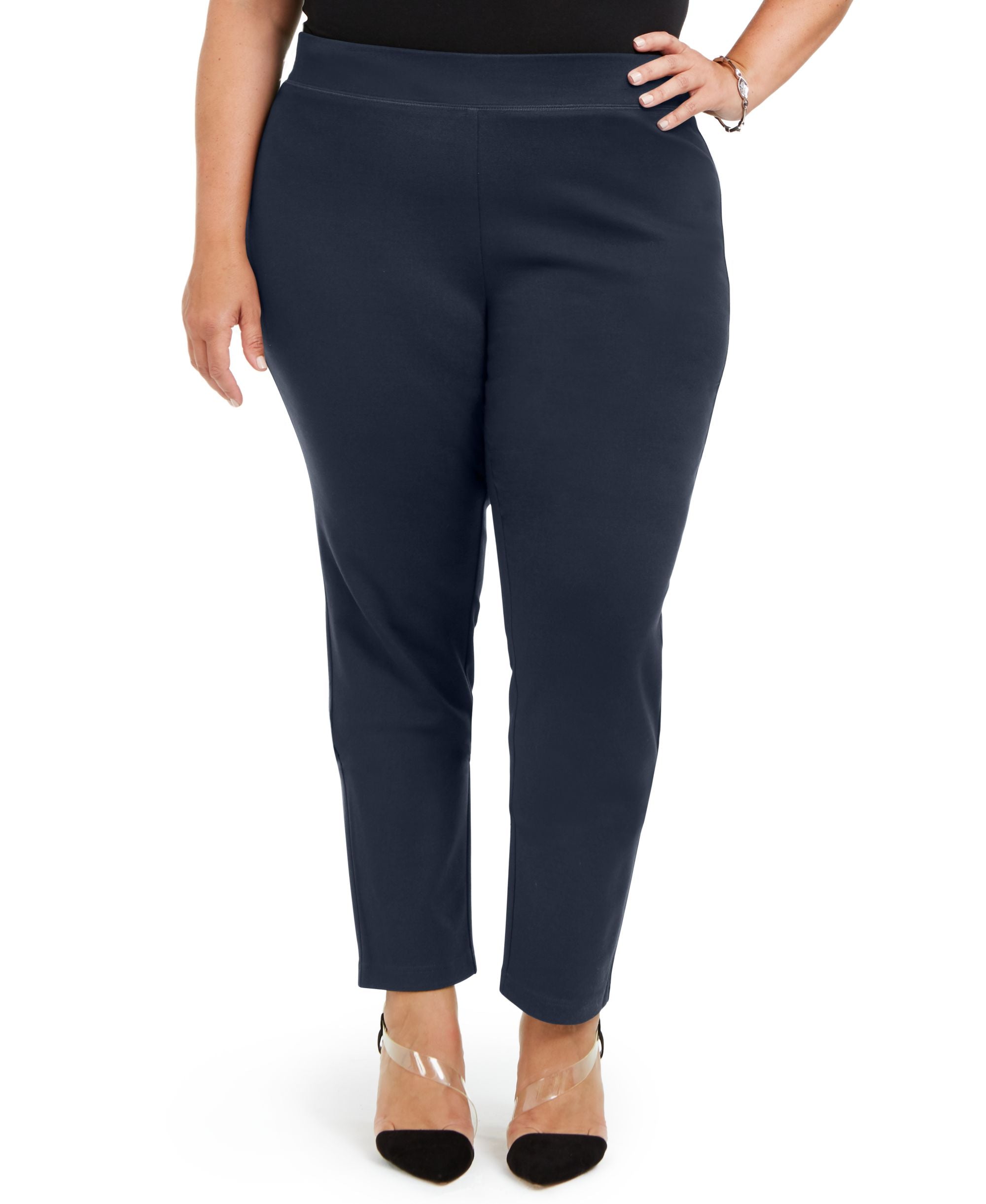 International Concepts Plus Size Skinny-Fit Comfort-Waist Ponte Signature Pants