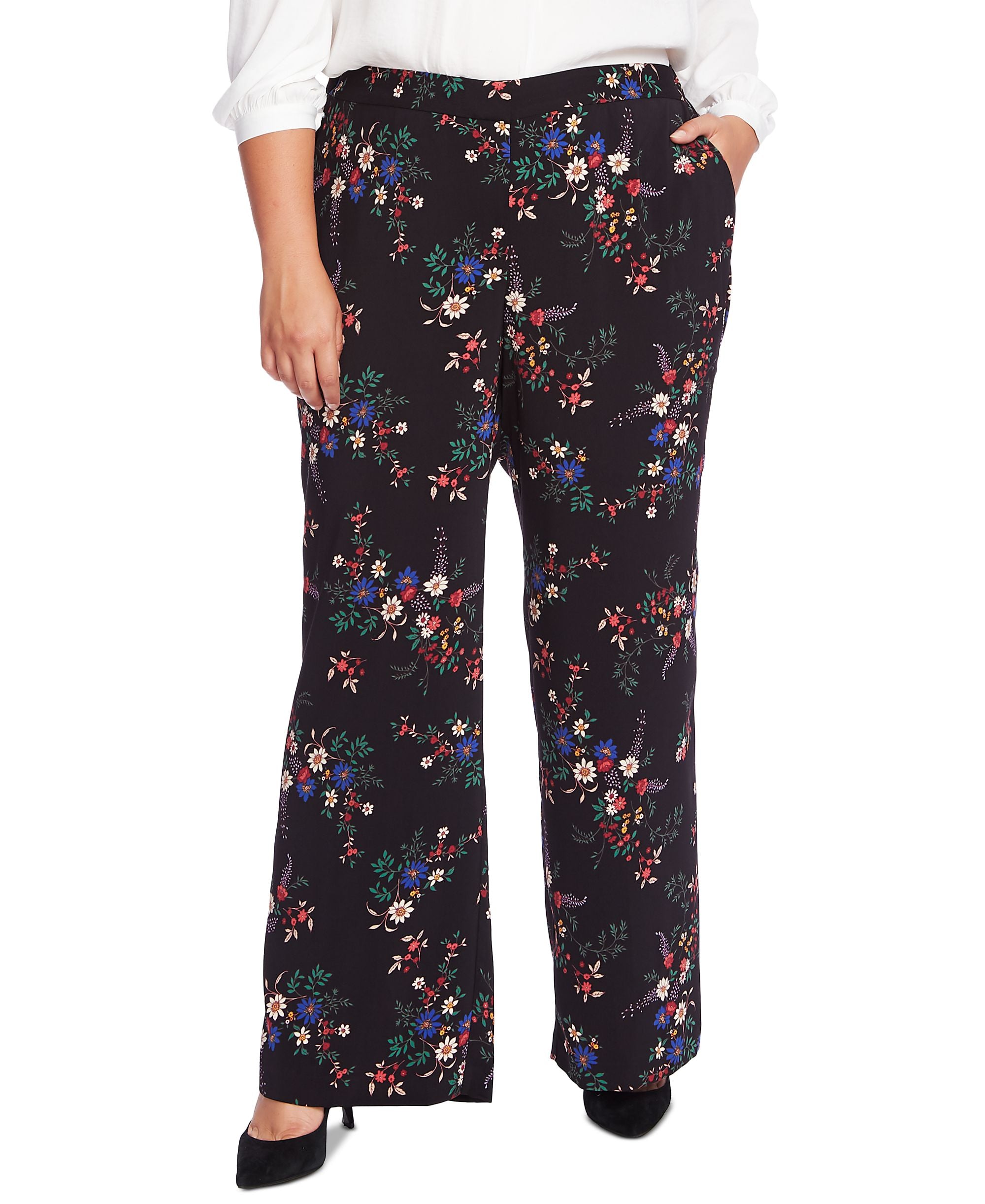 Vince Camuto Plus Size Country Bouquet Wide-Leg Signature Pants