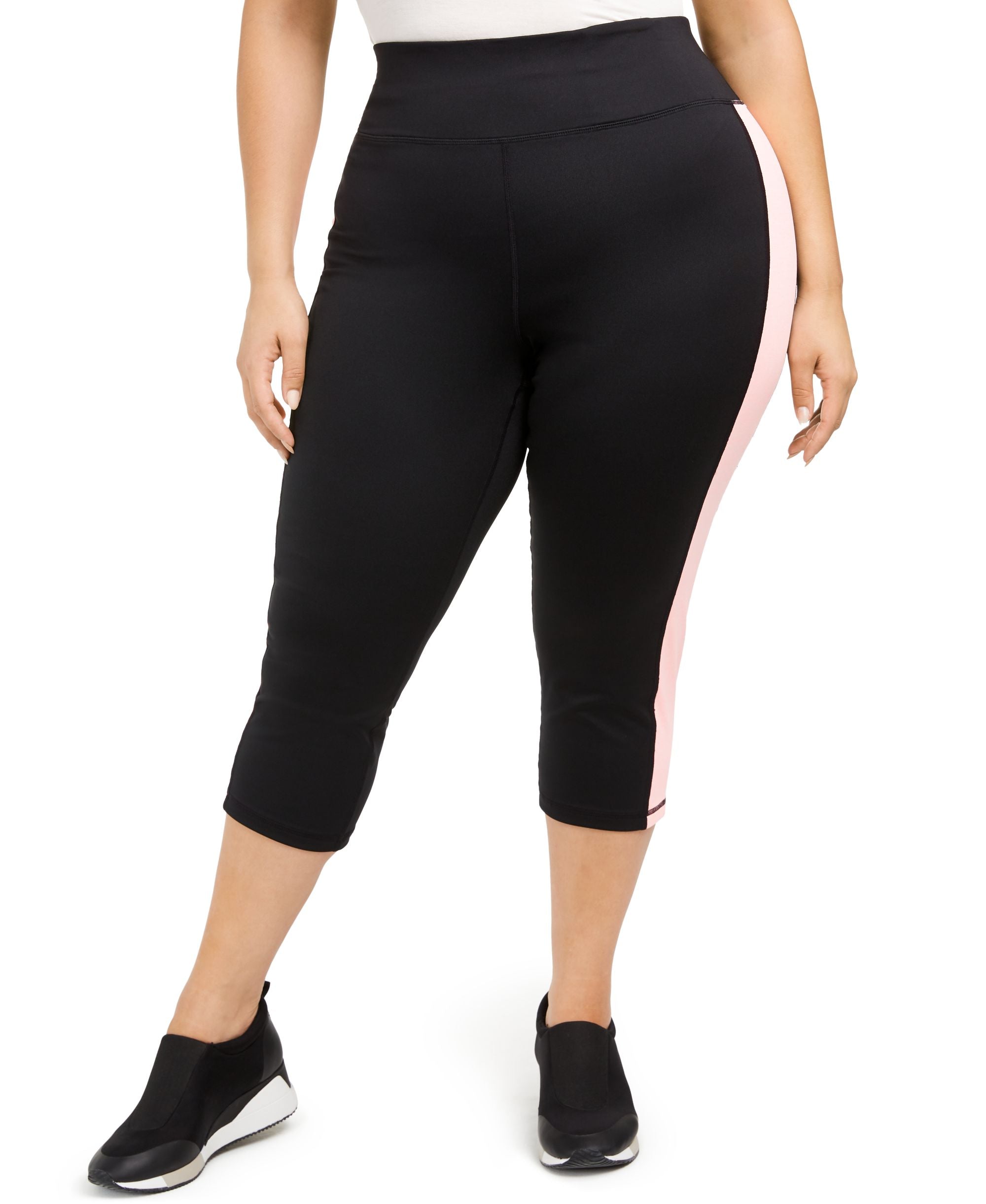 ID Ideology Plus Size Colorblocked Capri-Length Leggings