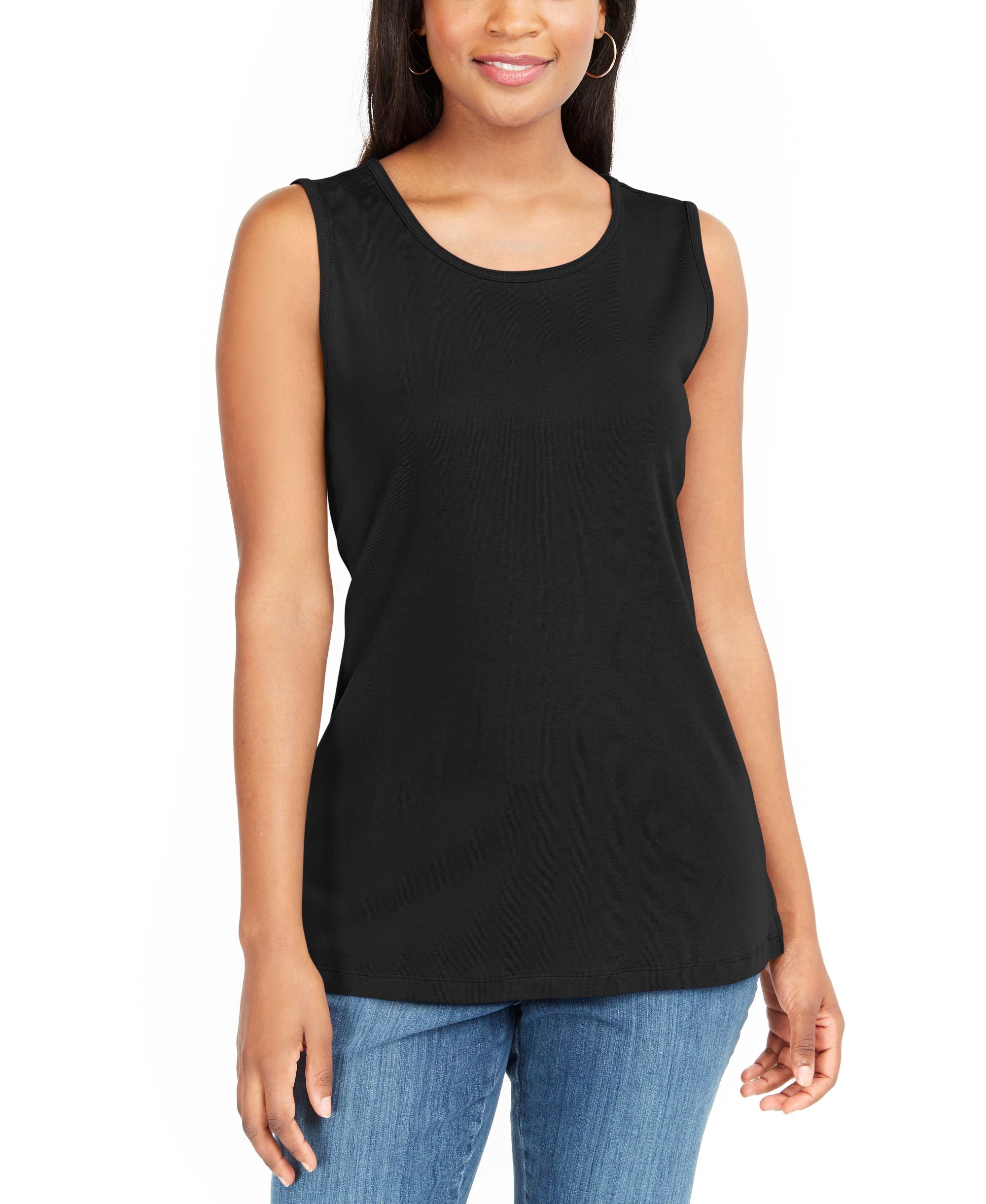 Karen Scott Womens Short-Sleeve Cotton Tunic Tank Premium Top