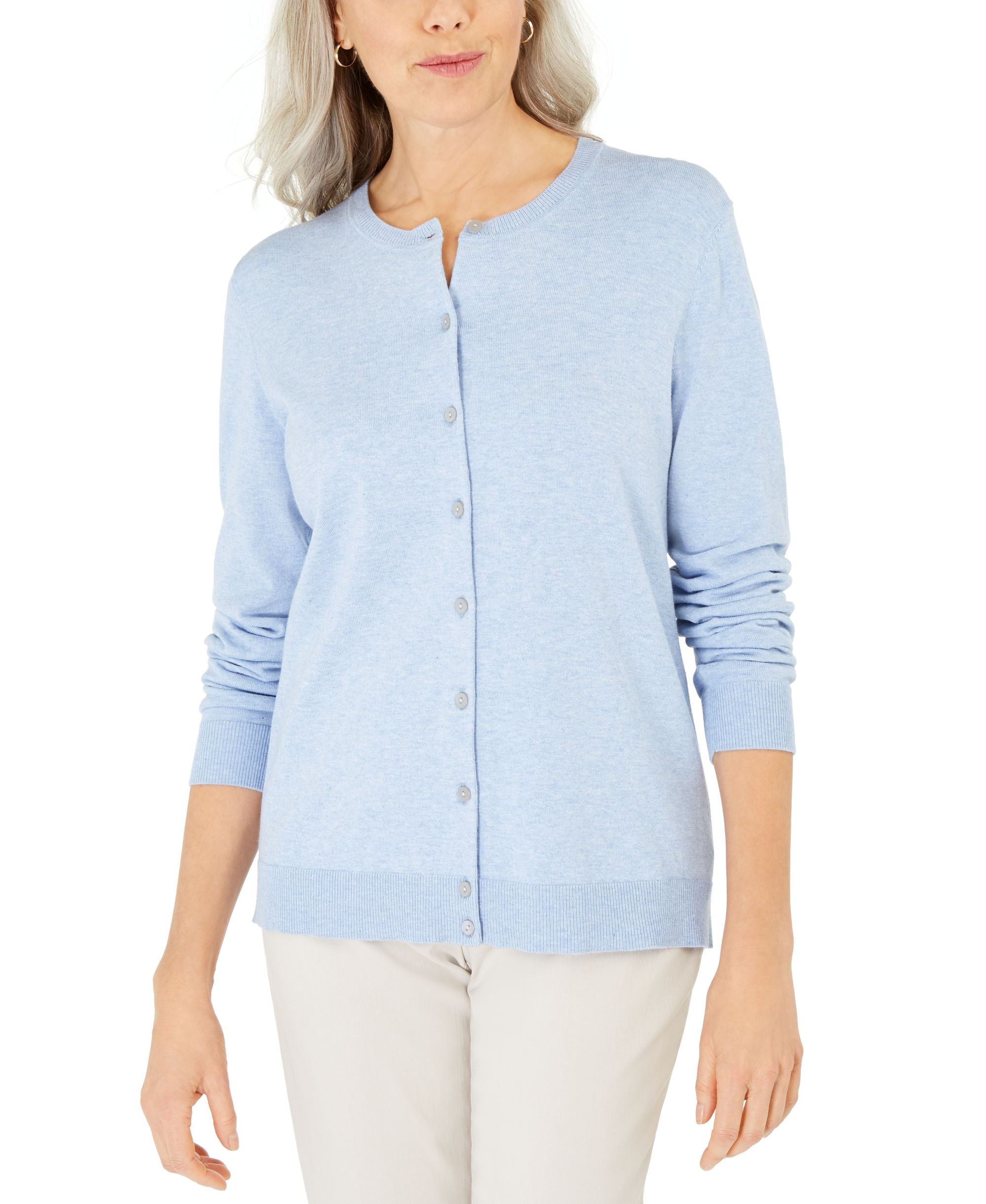 Karen Scott Crewneck Cardigan