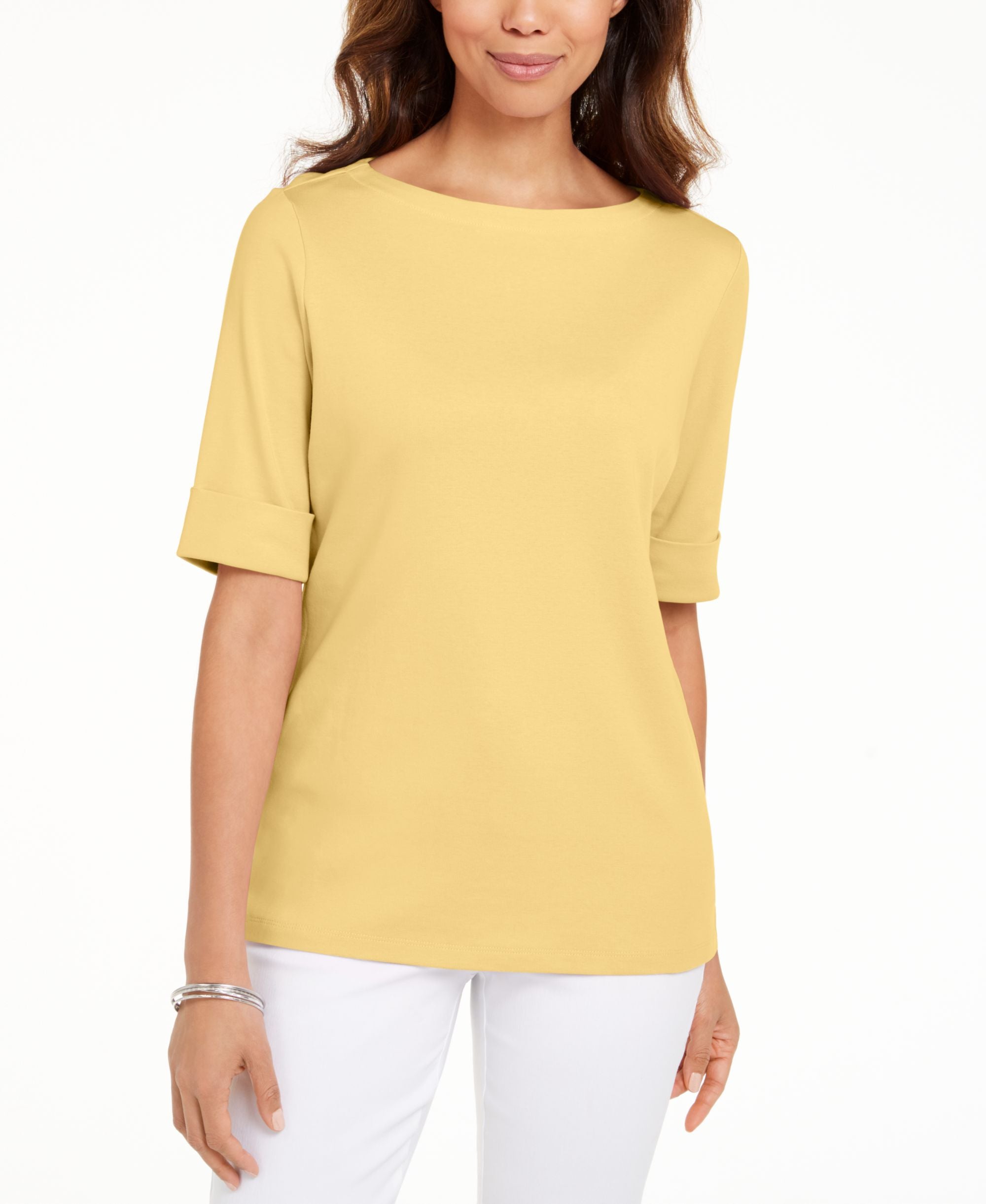 Cotton Boat-Neck Premium Top
