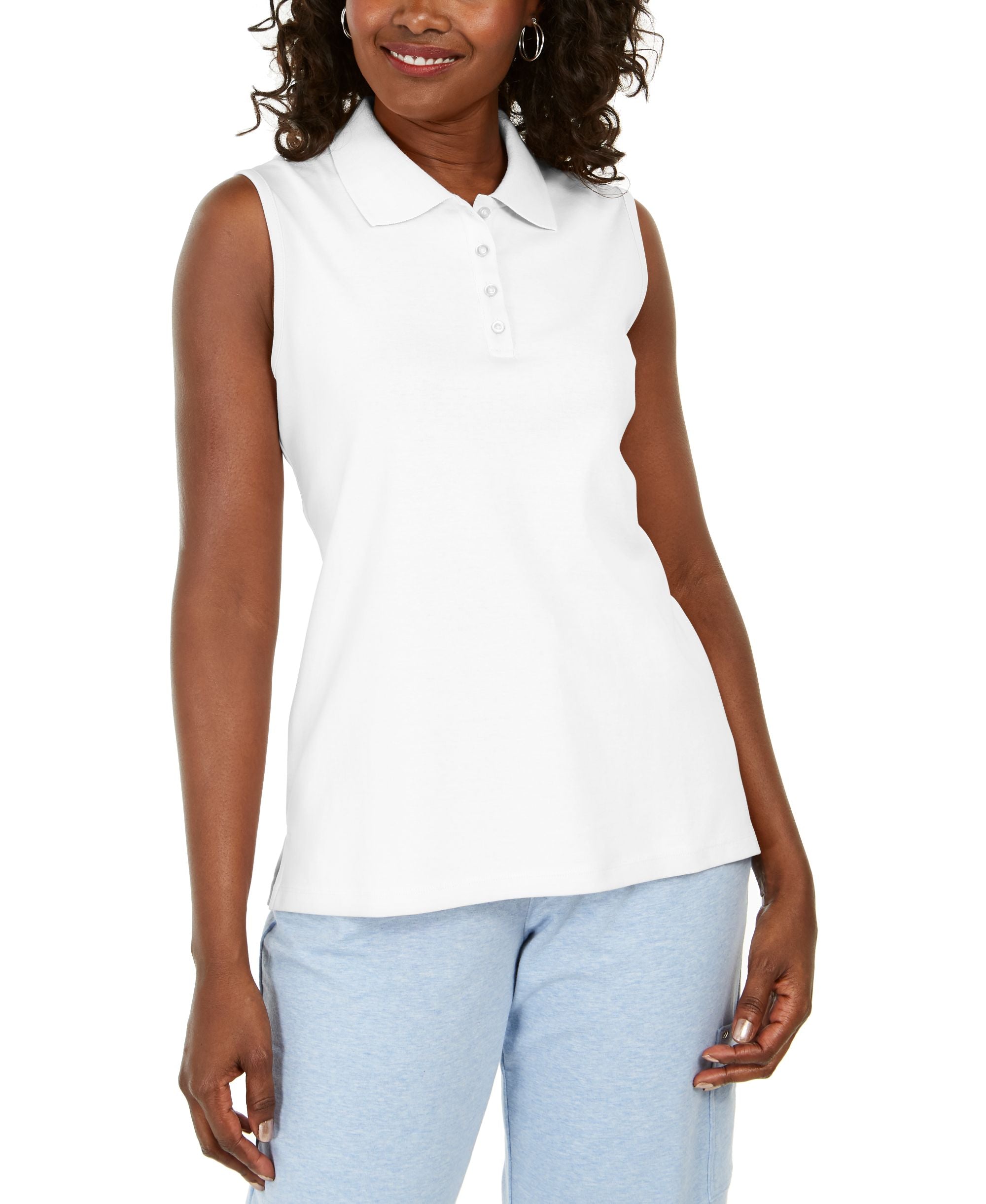 Karen Scott Cotton Polo Modern Shirt
