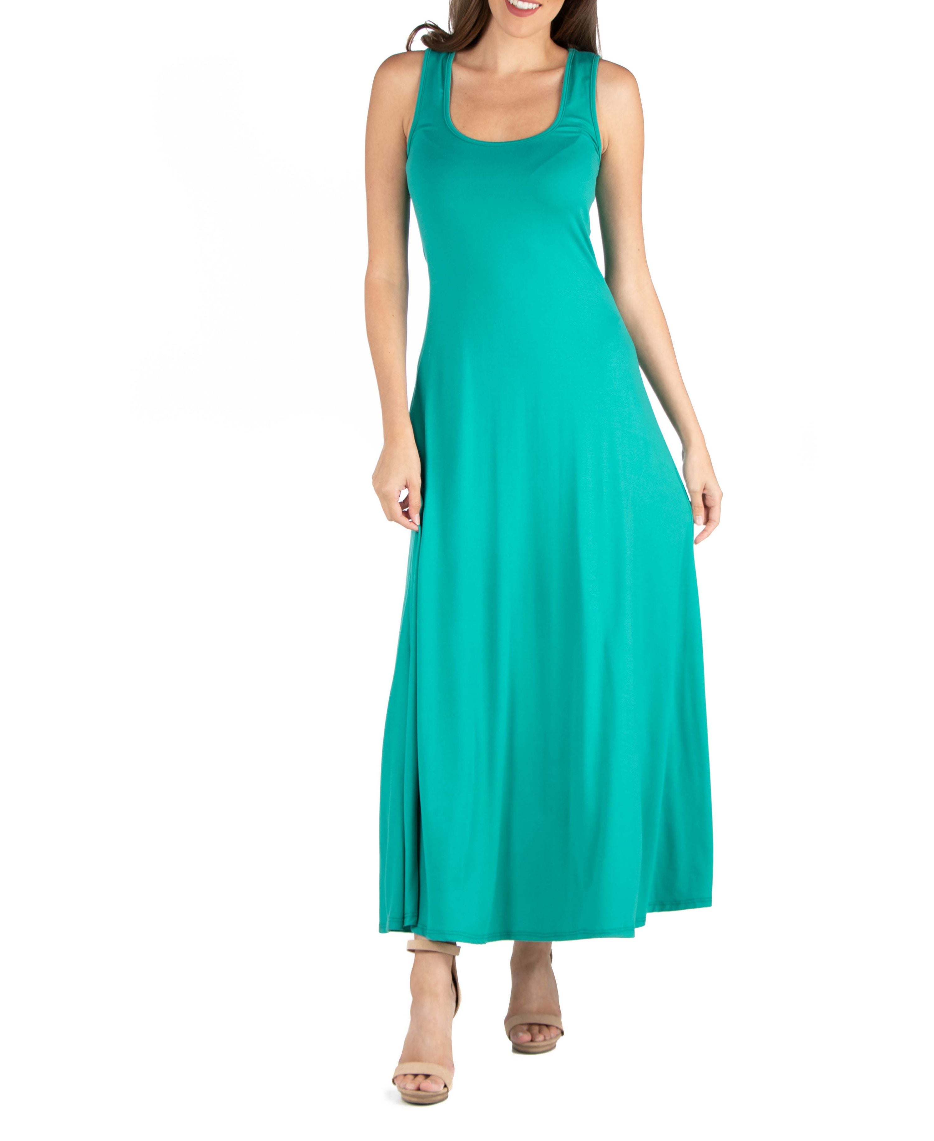 Slim-Cut Fit A-Line Sleeveless Maxi Dress