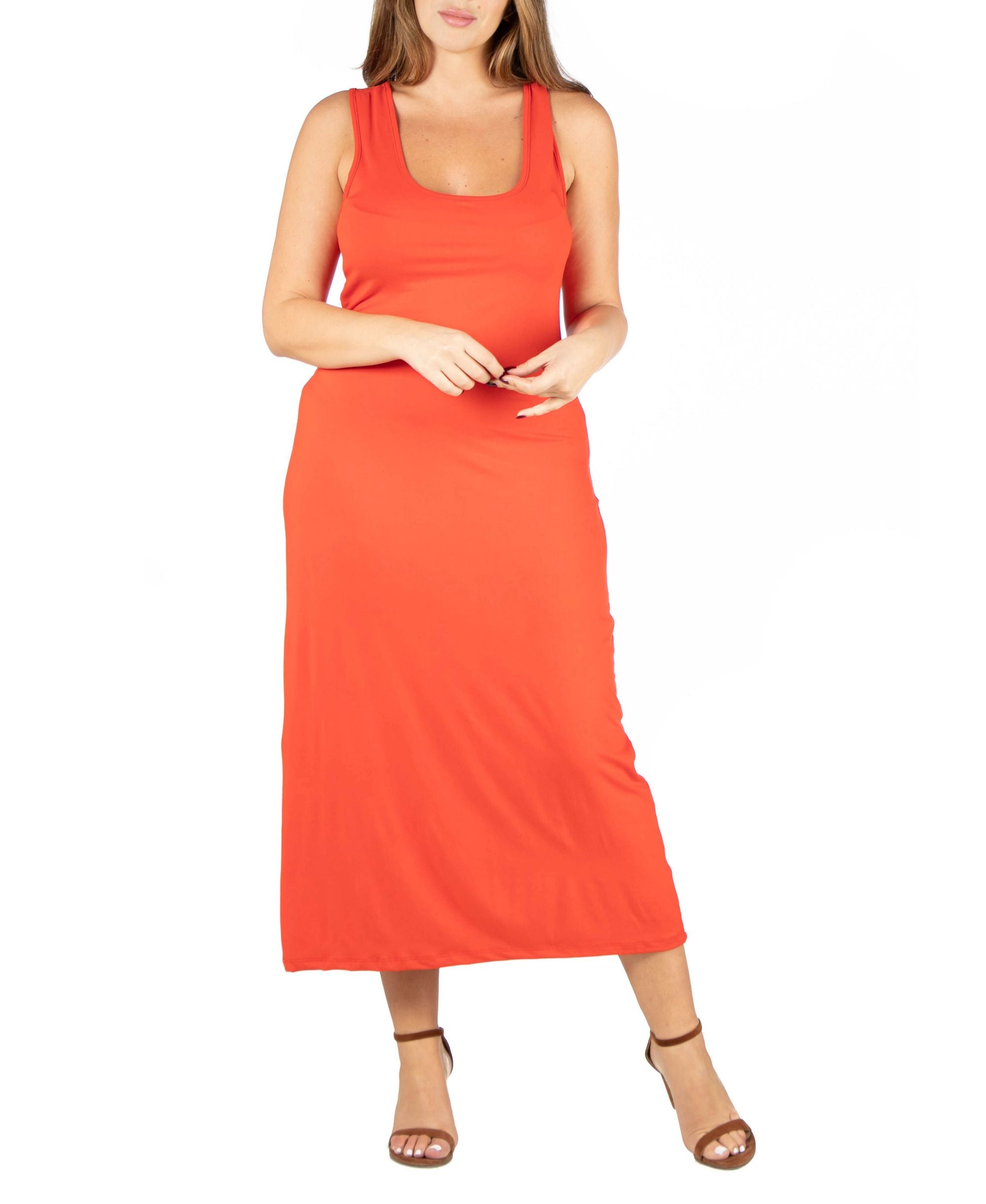 24seven Comfort Apparel Plus Size Racerback Maxi Dress