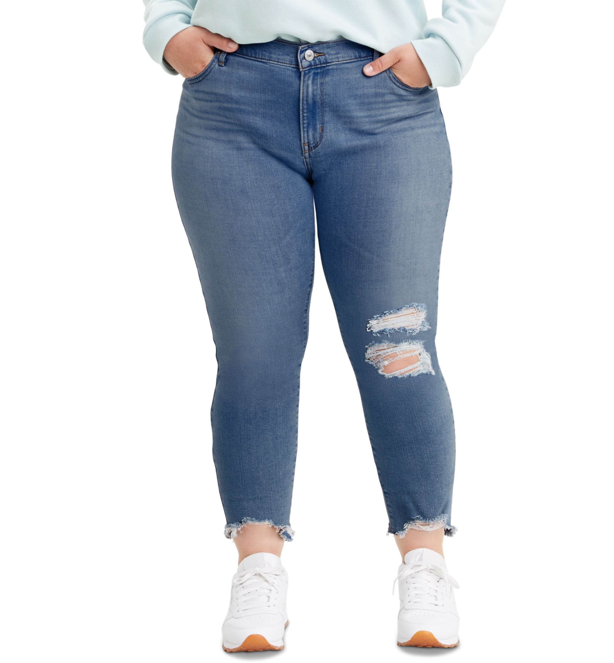 Levis Modern Plus Size 711 Ripped Skinny-Fit Ankle Premium Jeans
