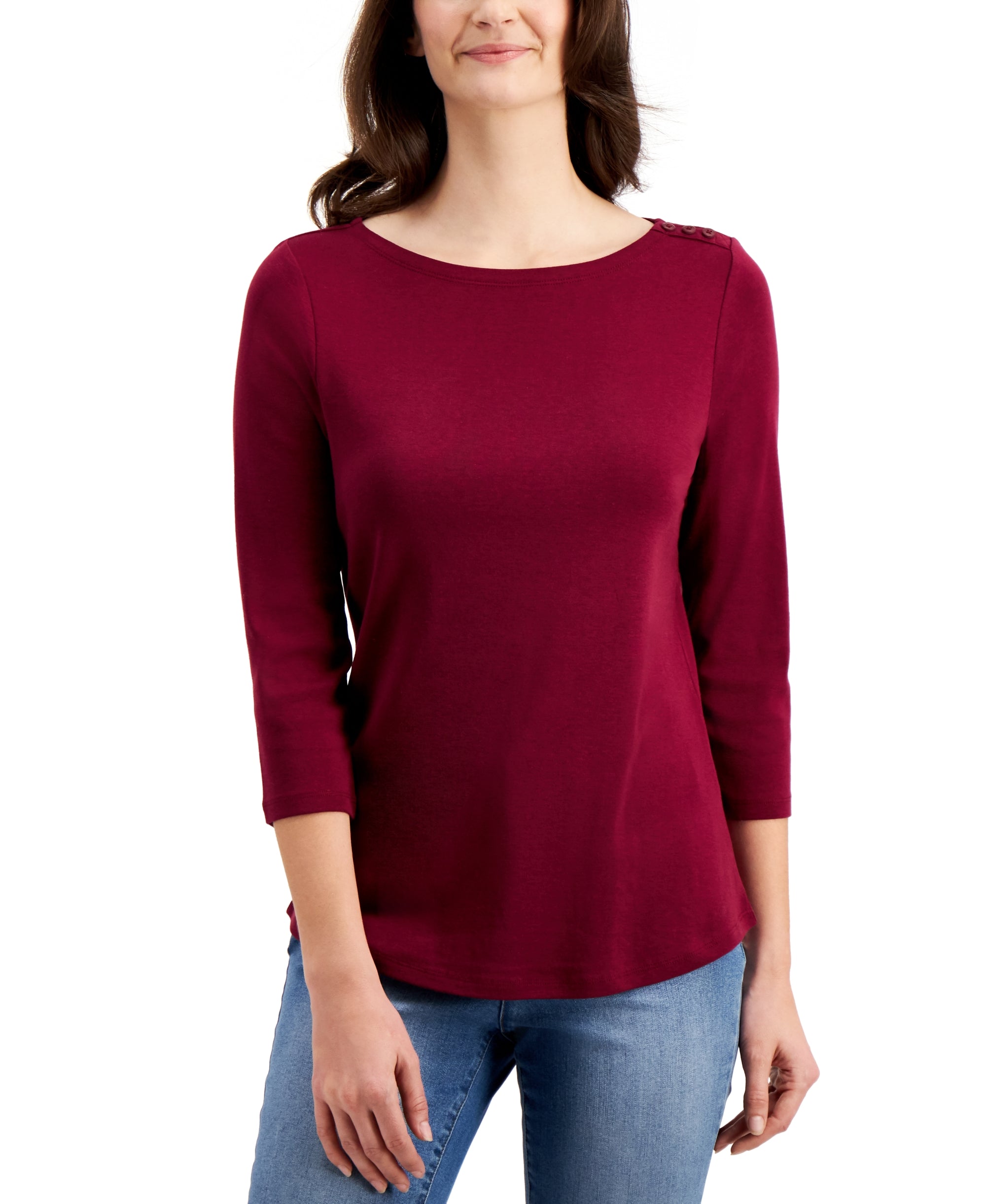 Women's Pima Cotton Boat-Neck Premium Top